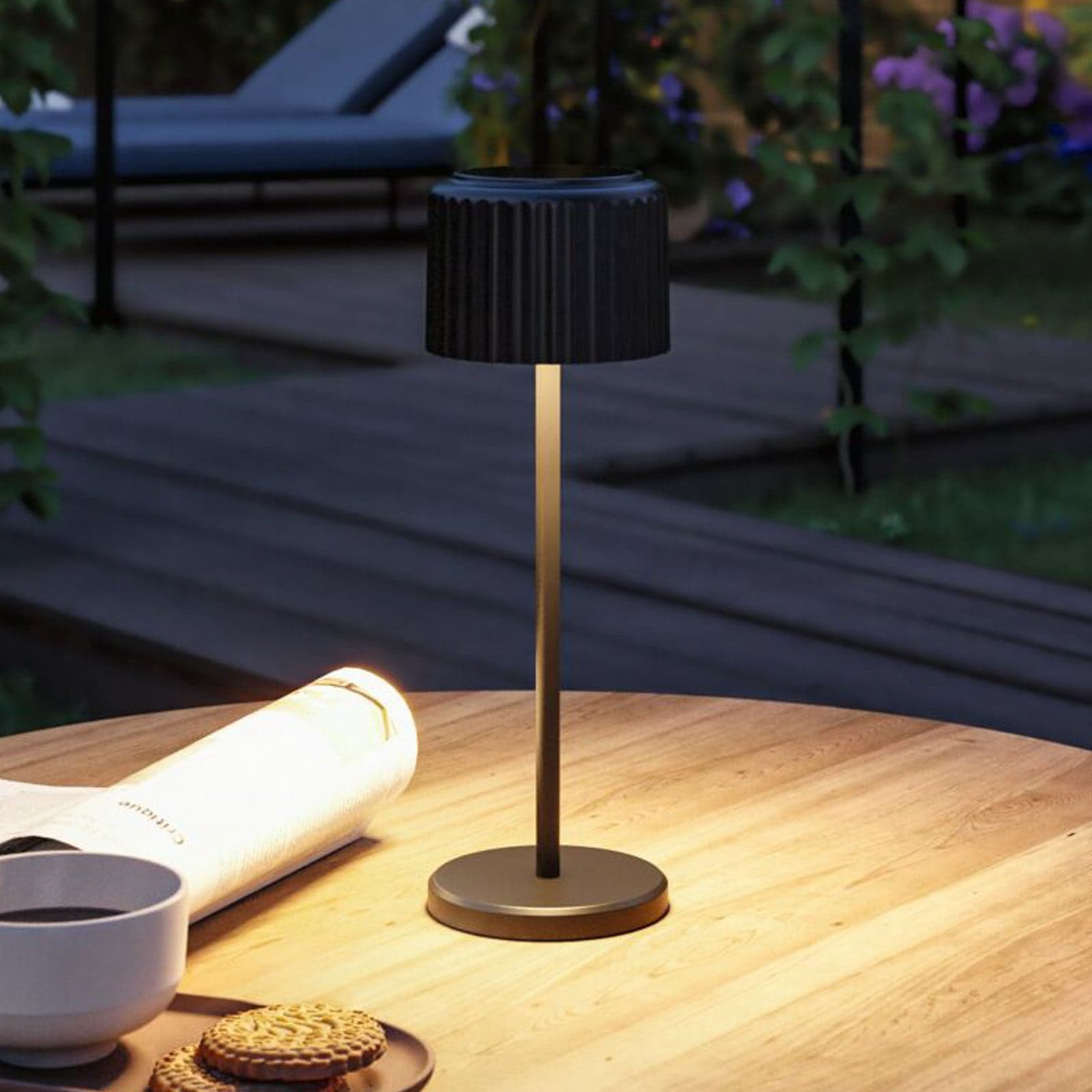 Else Solar LED-batteridrevet bordlampe, svart, IP44 - Paulmann - Stue - Moderne - Aluminium - Med en lyskilde