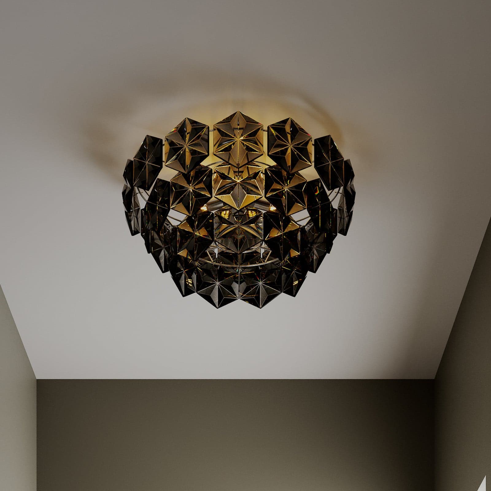 Monarque Taklampe Chrome/Black - By Rydéns - Stue - Design - Plast - Rund