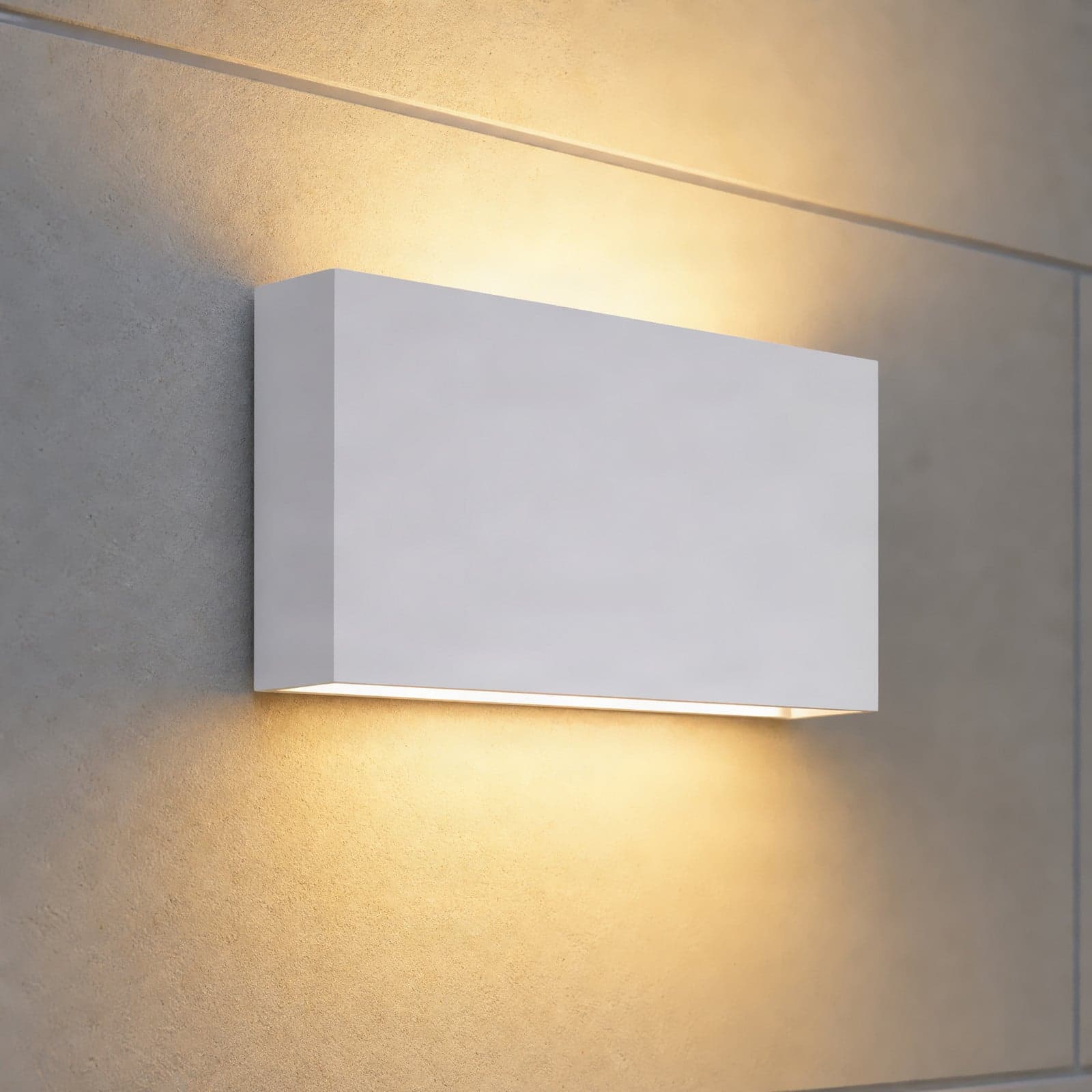 Jarte utendørs LED-vegglampe, 20 cm, hvit, IP65 – Lucande Lindby - Moderne - Plast - Kantet