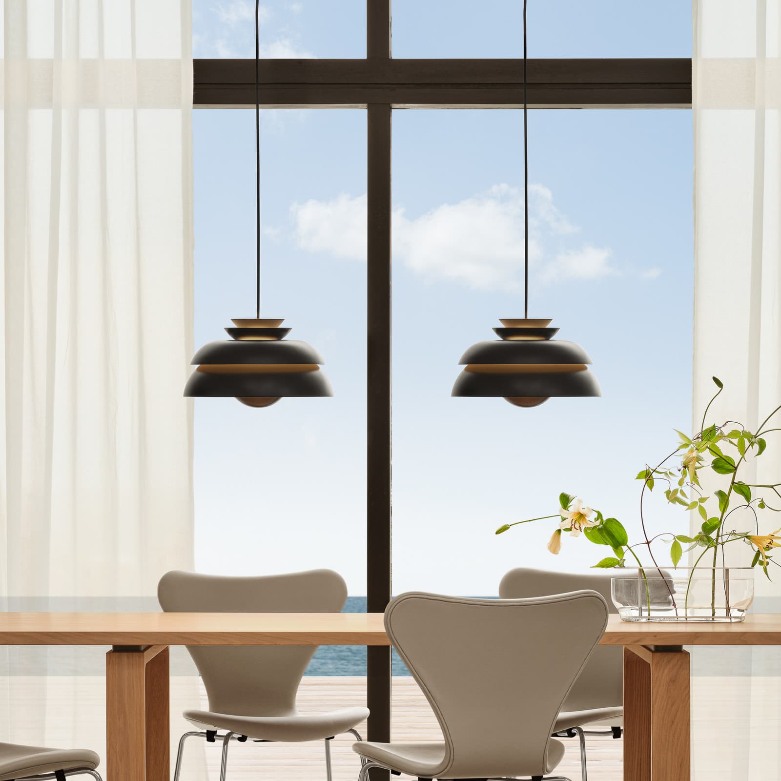 Concert P1 Pendel Black - Fritz Hansen - Stue - Design - Metall - Med en lyskilde