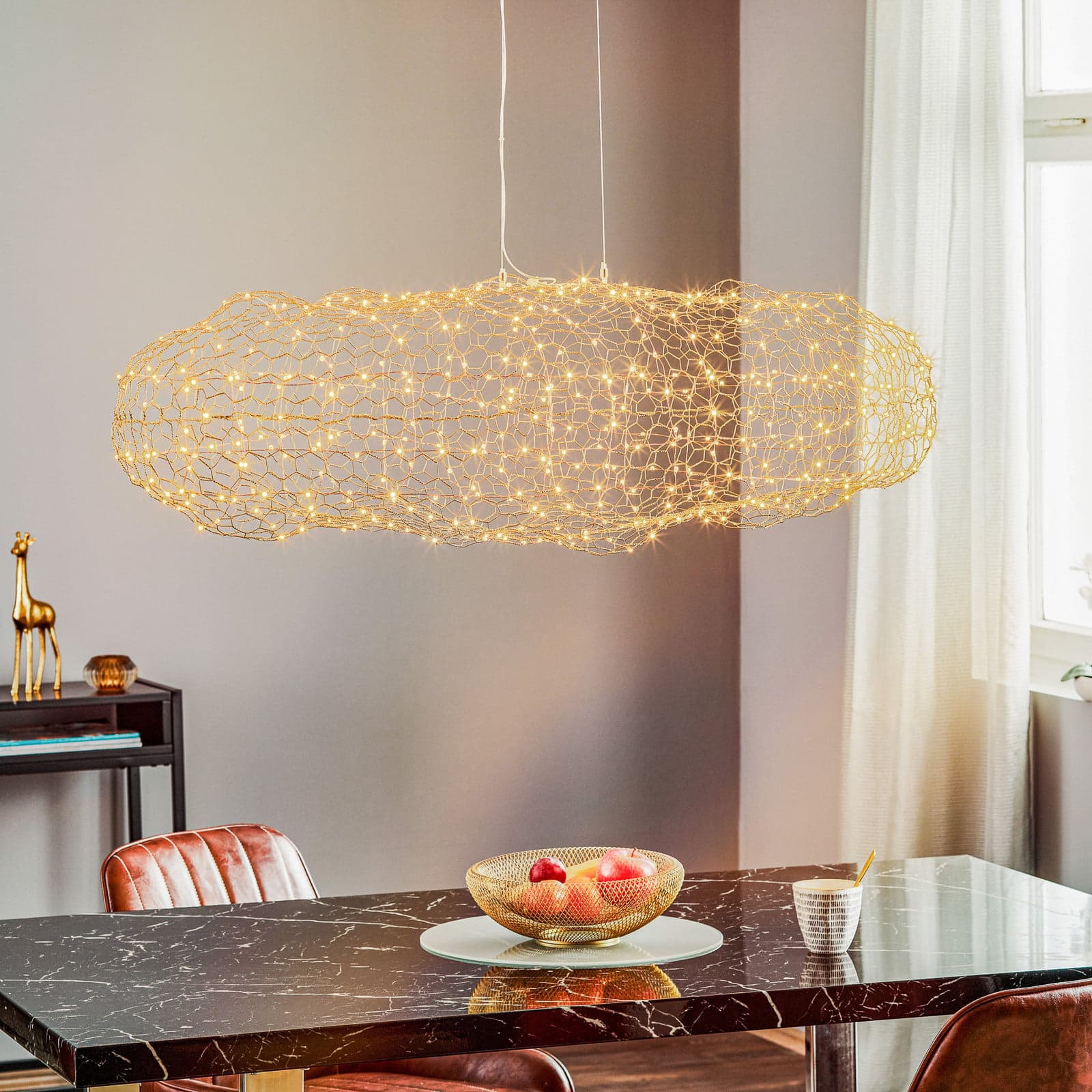 Hayden LED Pendel L115 Gold - By Rydéns - Stue - Design - Metall - Med en lyskilde