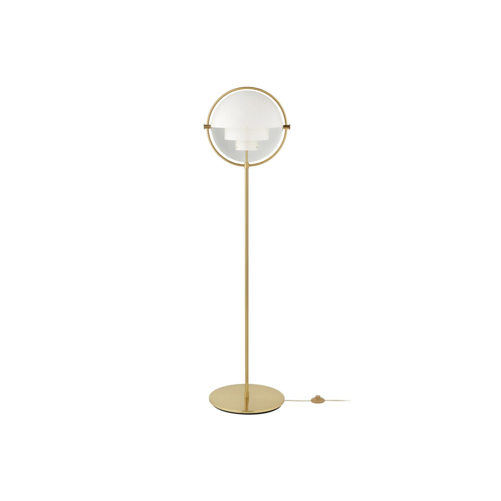 Multi-Lite gulvlampe Shiny Brass/White - Gubi - Stue - Design - Metall - Med en lyskilde