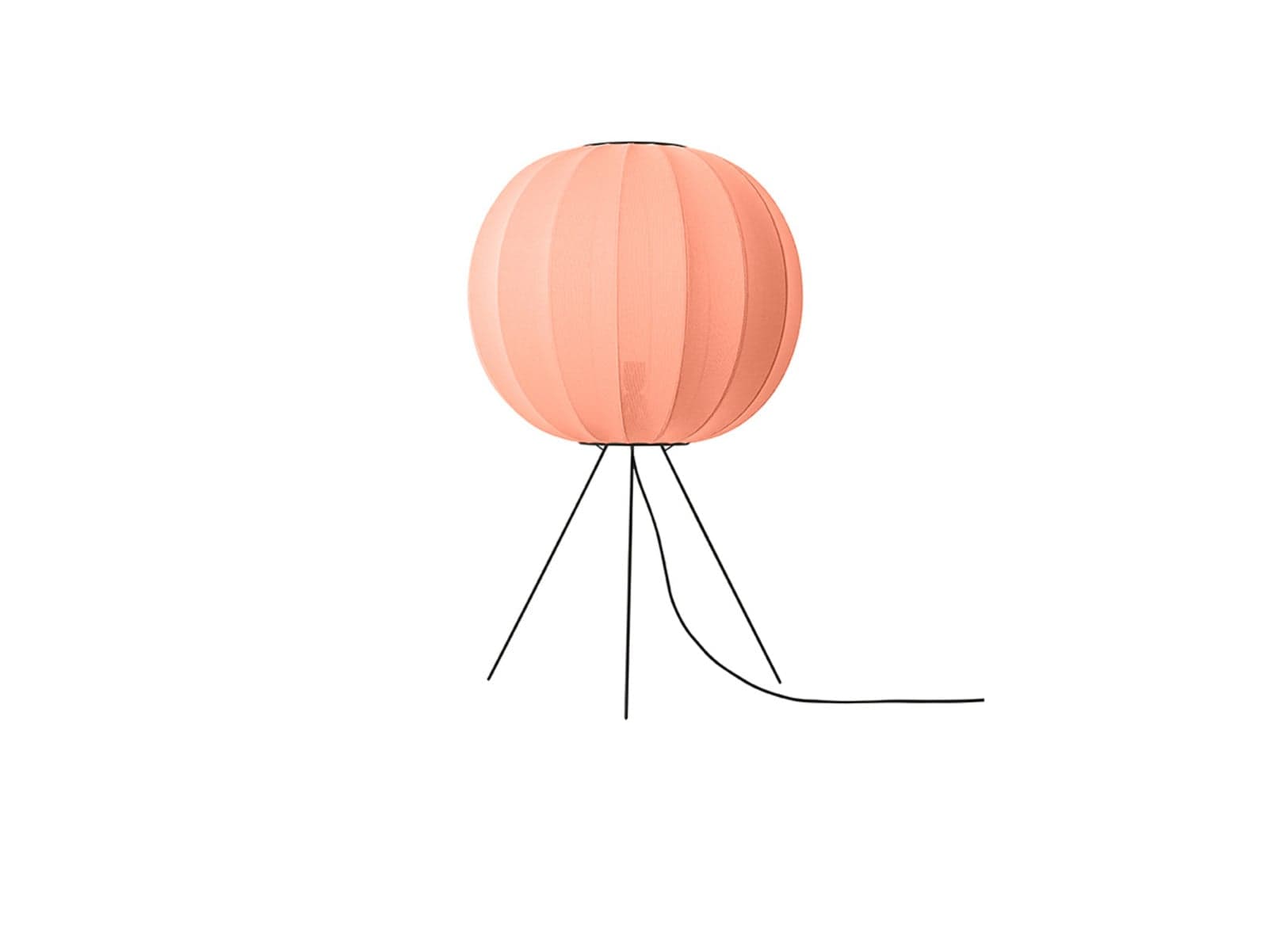 Knit-Wit 60 Round Gulvlampe Medium Coral - Made By Hand - Stue - Aluminium