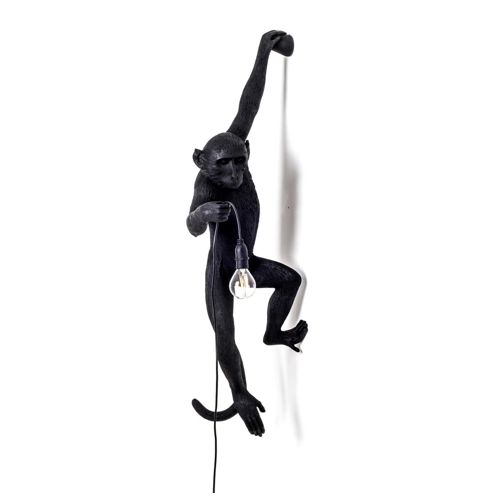 Monkey Hanging Utendørs Vegglampe Left Svart - Seletti Monkey Lamp - Design - Plast