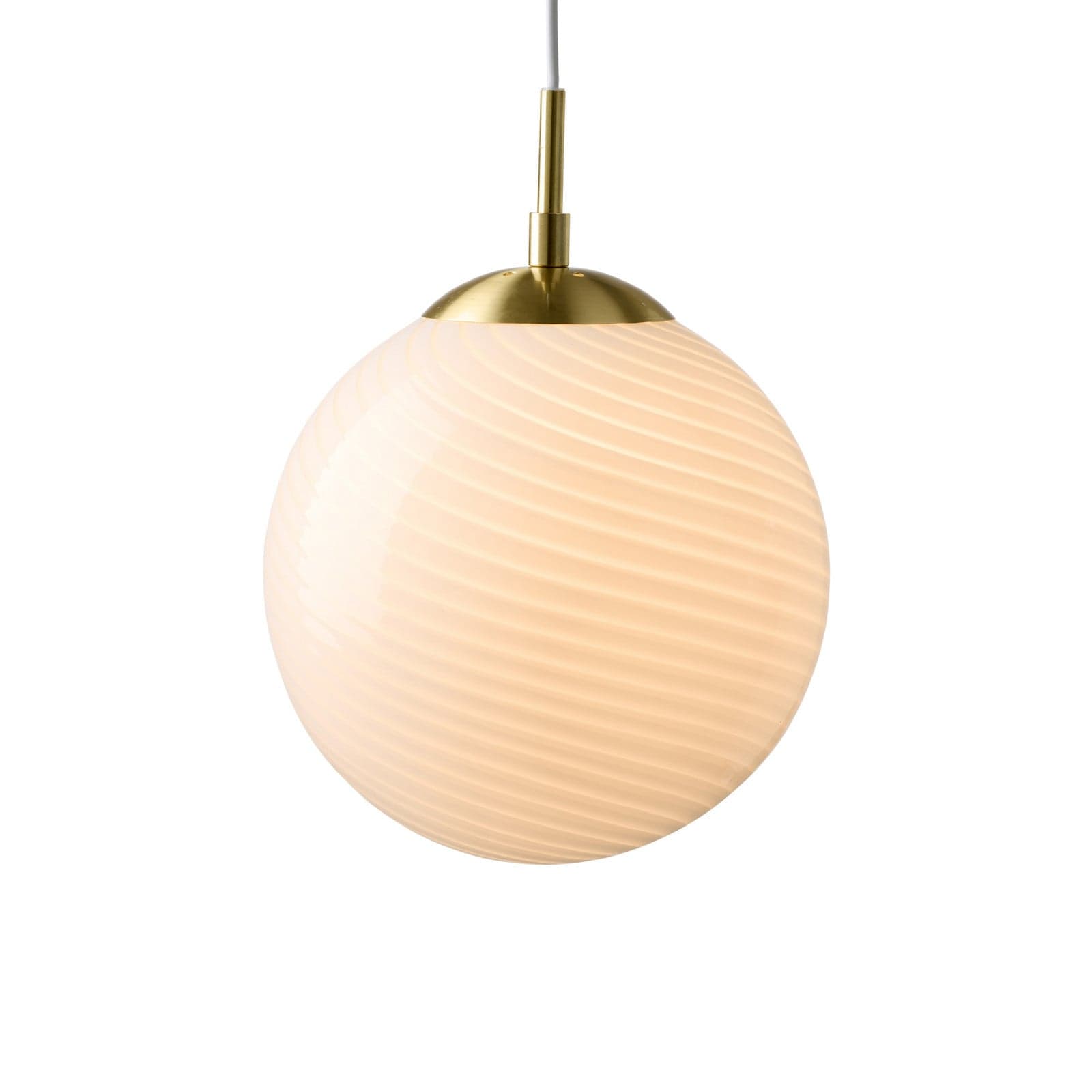 CANDY BALL hengelampe, opal/antikkmessing Ø 20 cm – Halo Design - Stue - Glass - Med en lyskilde