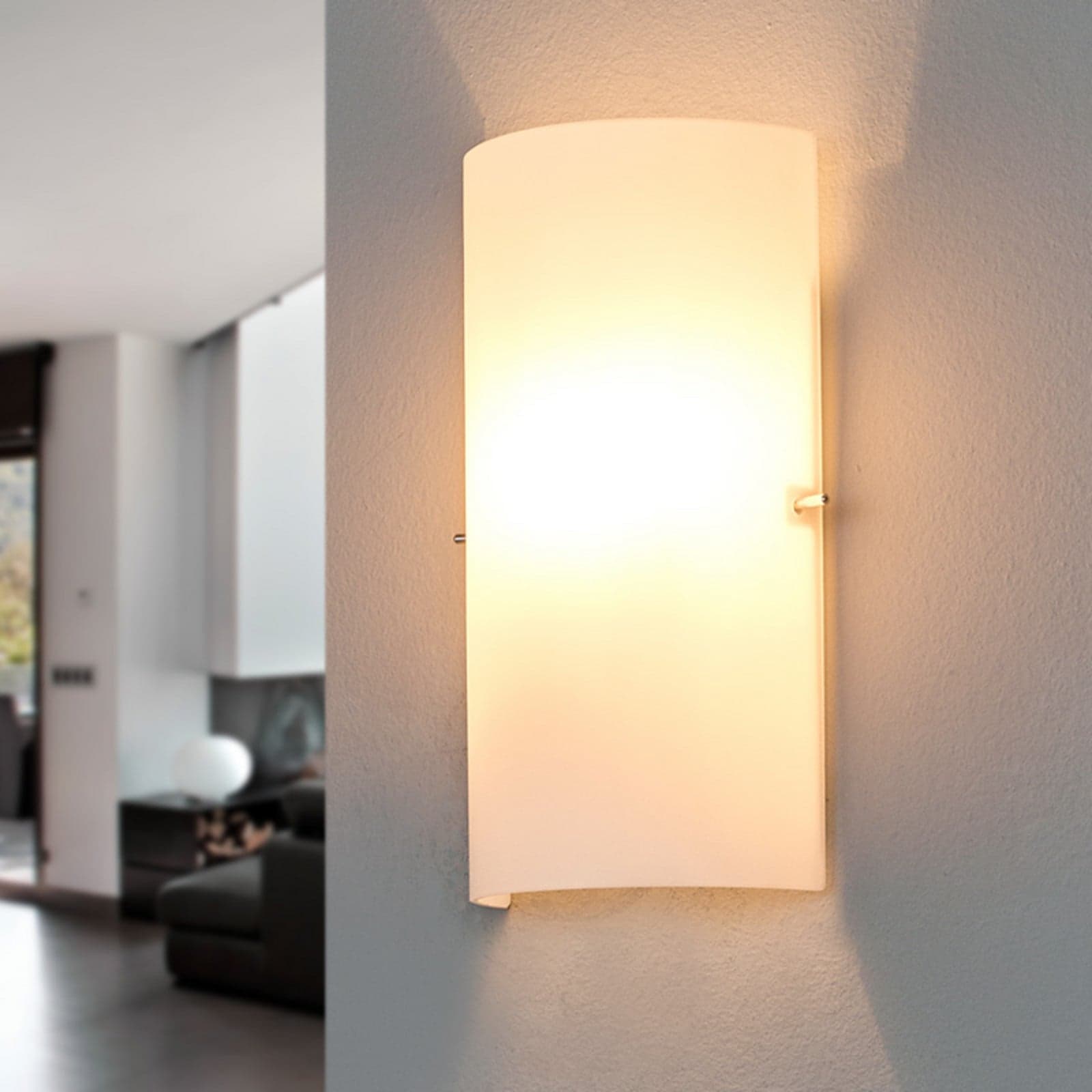 Sidra Vegglampe White - Lucande - Stue - Moderne - Glass - Kantet