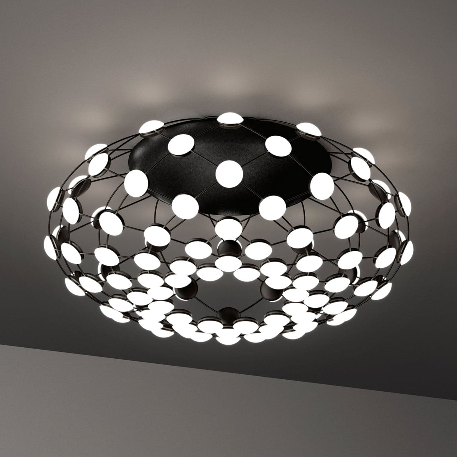 Mesh Taklampe Ø72xH32 Black - Luceplan - Stue - Moderne - Metall - Rund