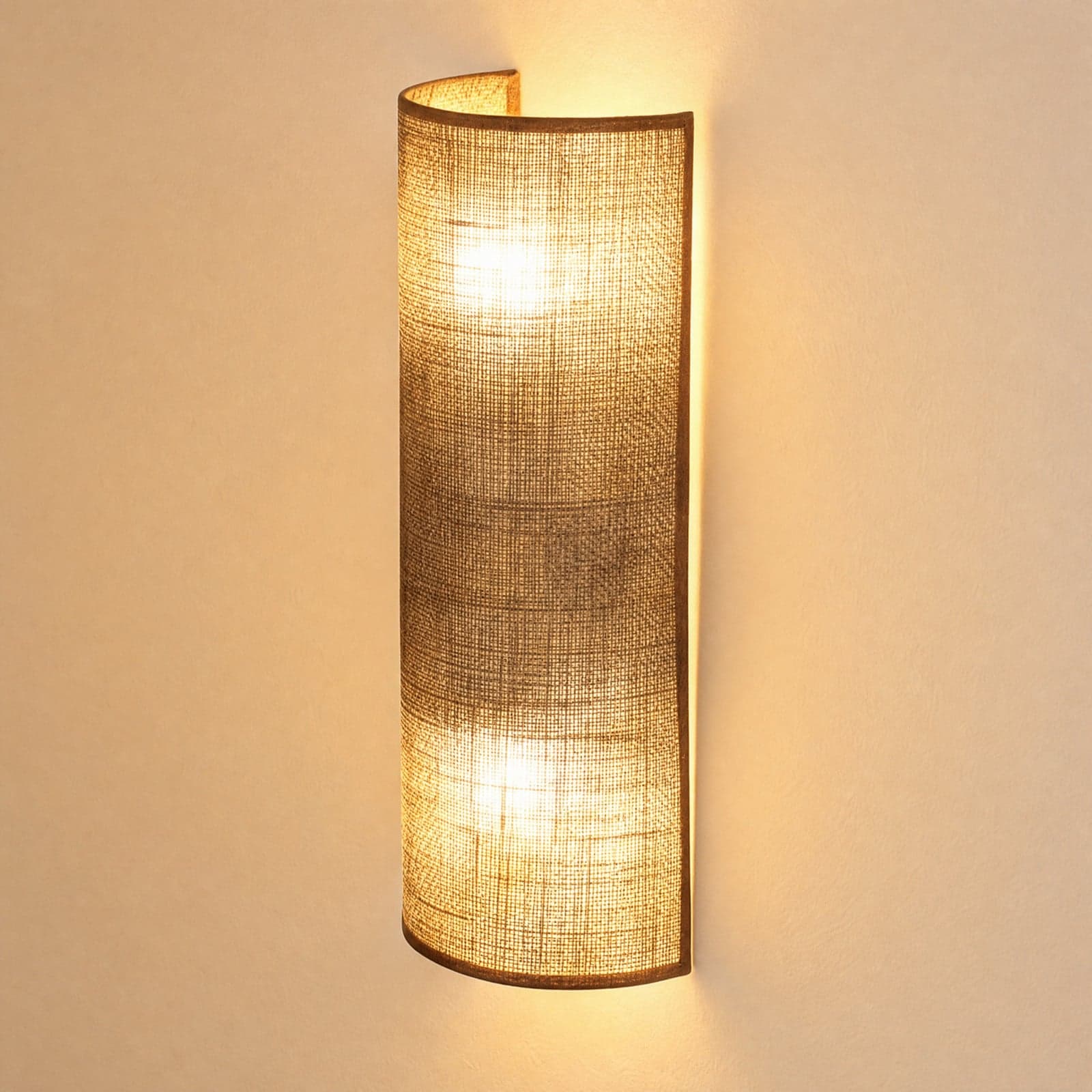 Nature vegglampe, jute, høyde 40 cm, tekstil, opp/ned – Duolla - Stue - Boho - Stoff / Tekstil - Med flere lyskilder