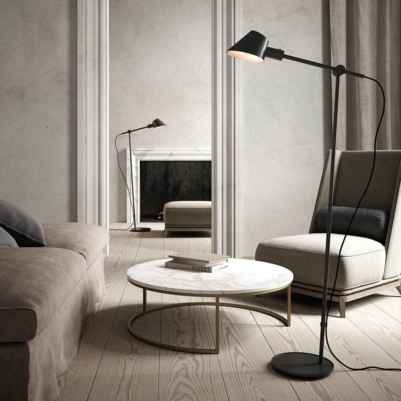 Stay Gulvlampe Svart - DFTP DFTP by Nordlux - Stue - Skandinavisk - Metall - Med skjerm