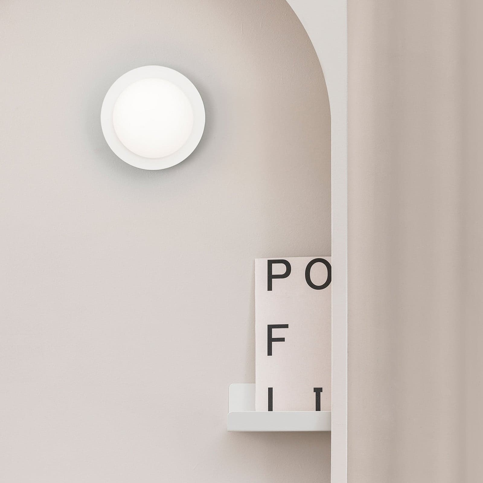 May LED-vegglampe, IP44, hvit – Faro FARO BARCELONA - Stue - Moderne - Glass - Rund
