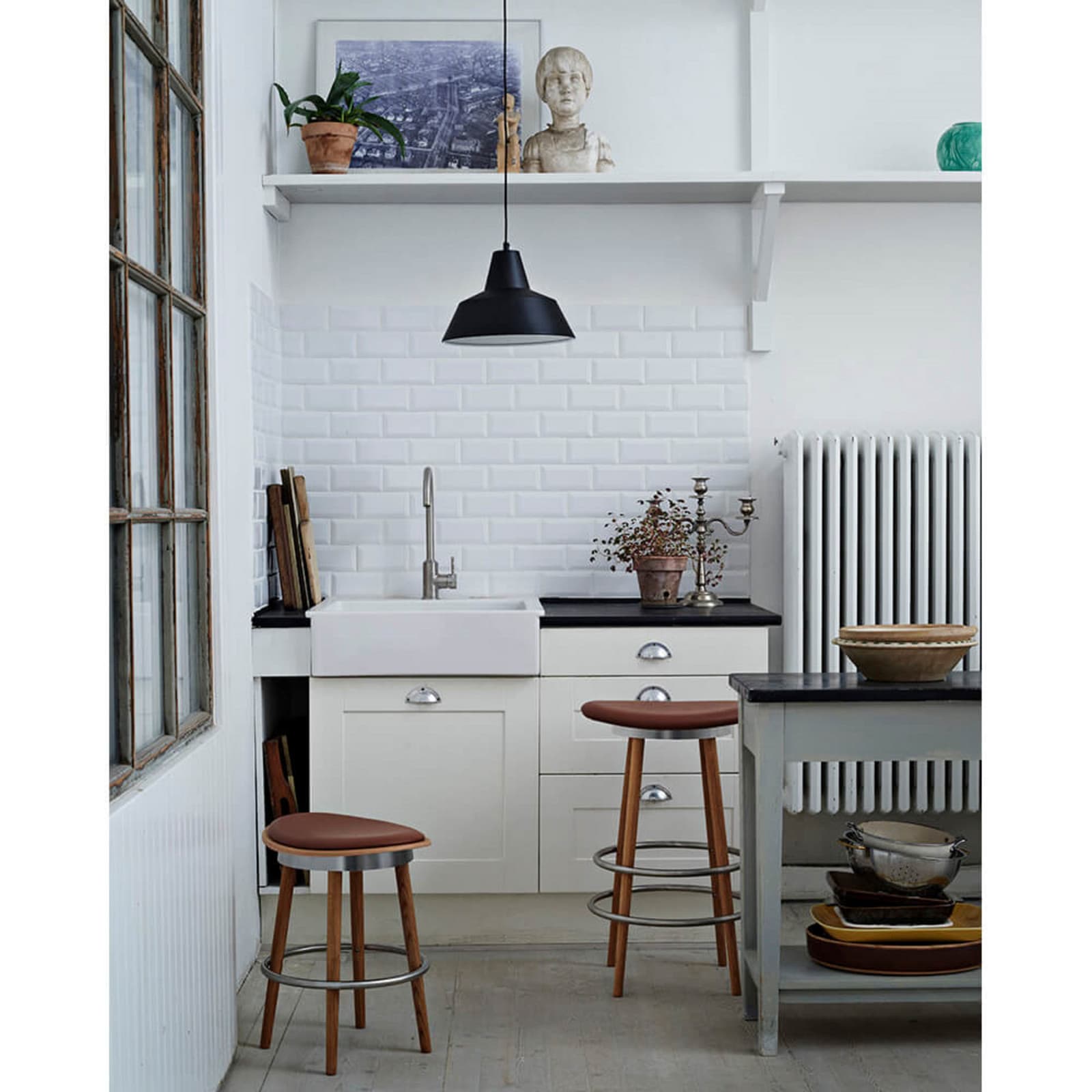 Workshop W1 Hengelampe, matt svart, aluminium, E14 – Made By Hand - Stue - Design - Med en lyskilde