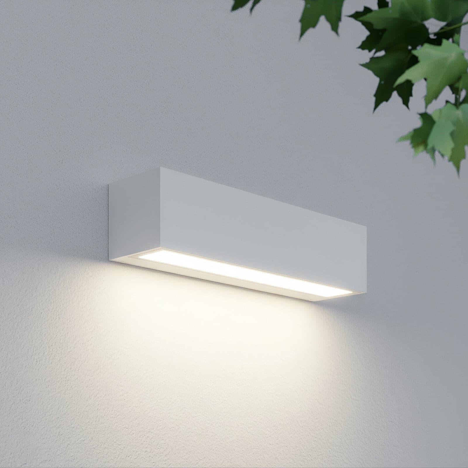 Lengo utendørs LED-vegglampe, 25 cm, hvit, nedadrettet lys, 3000 K – Lucande - Moderne - Aluminium - Kantet