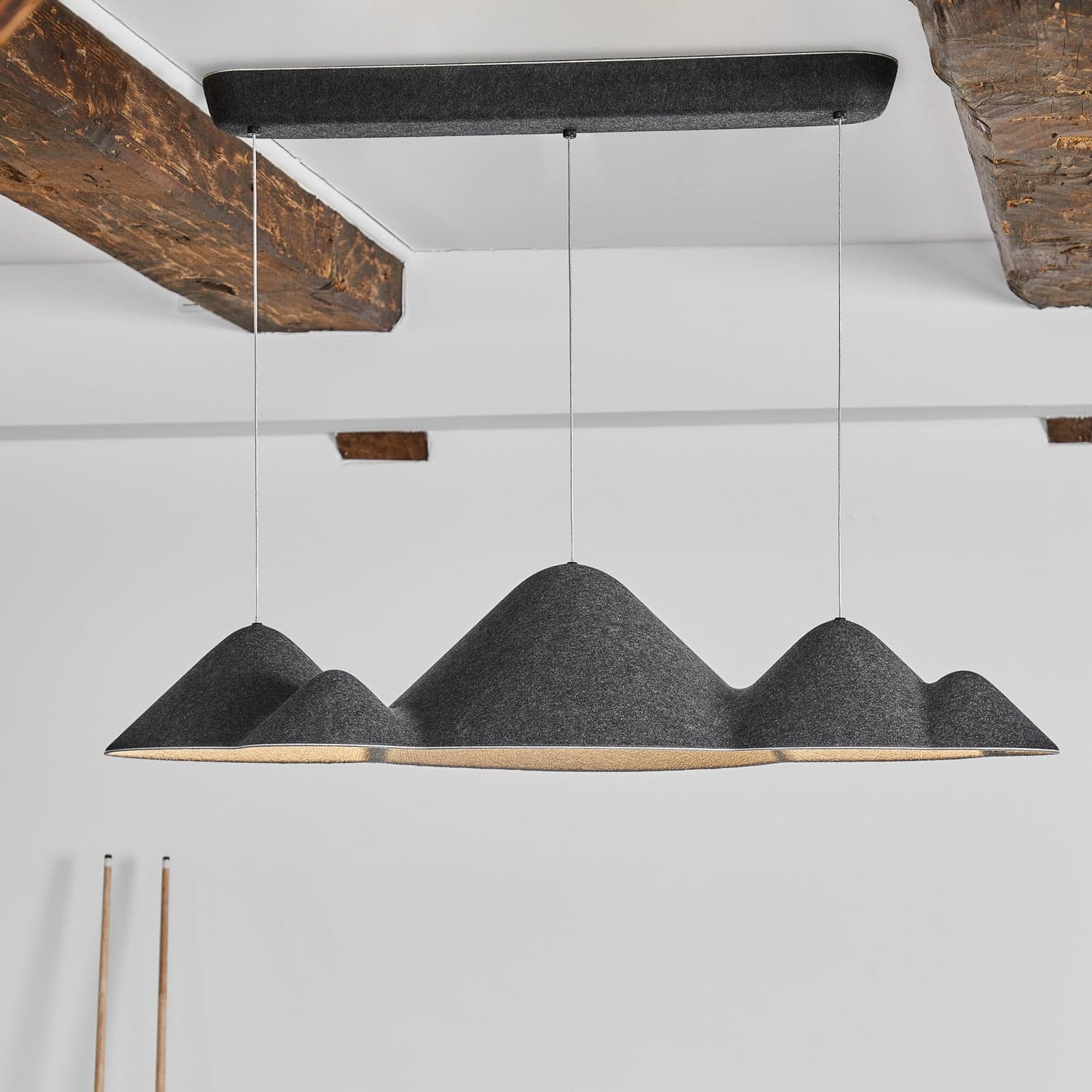 Panorama pendellampe Large Mix svart/grå – LOOM DESIGN - Stue - Ungdommelig - Stoff / Tekstil - Med en lyskilde