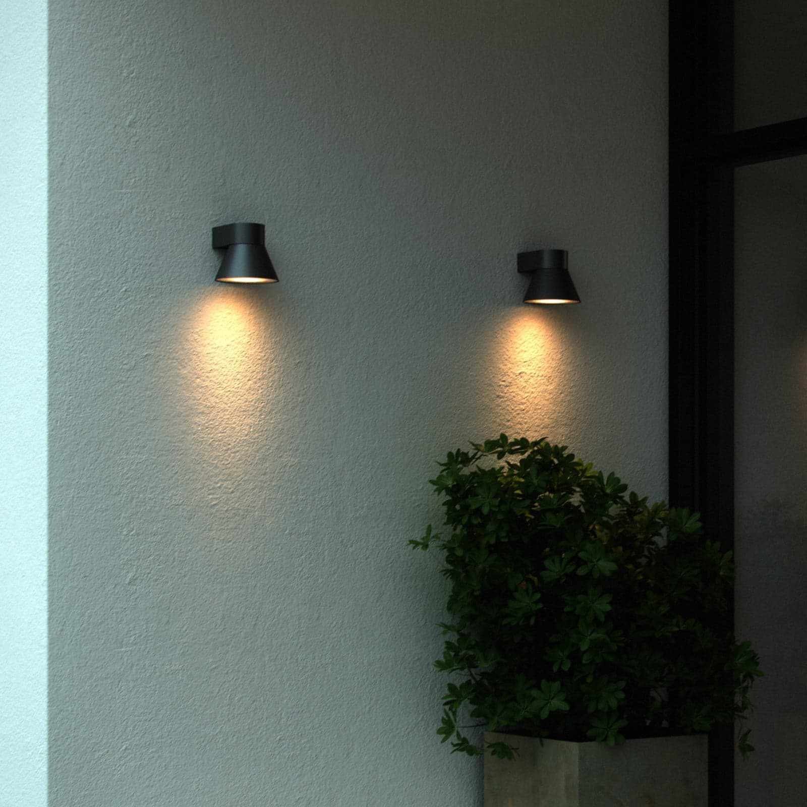 Kyklop Cone utendørs vegglampe svart - Nordlux - Moderne - Metall - Med en lyskilde