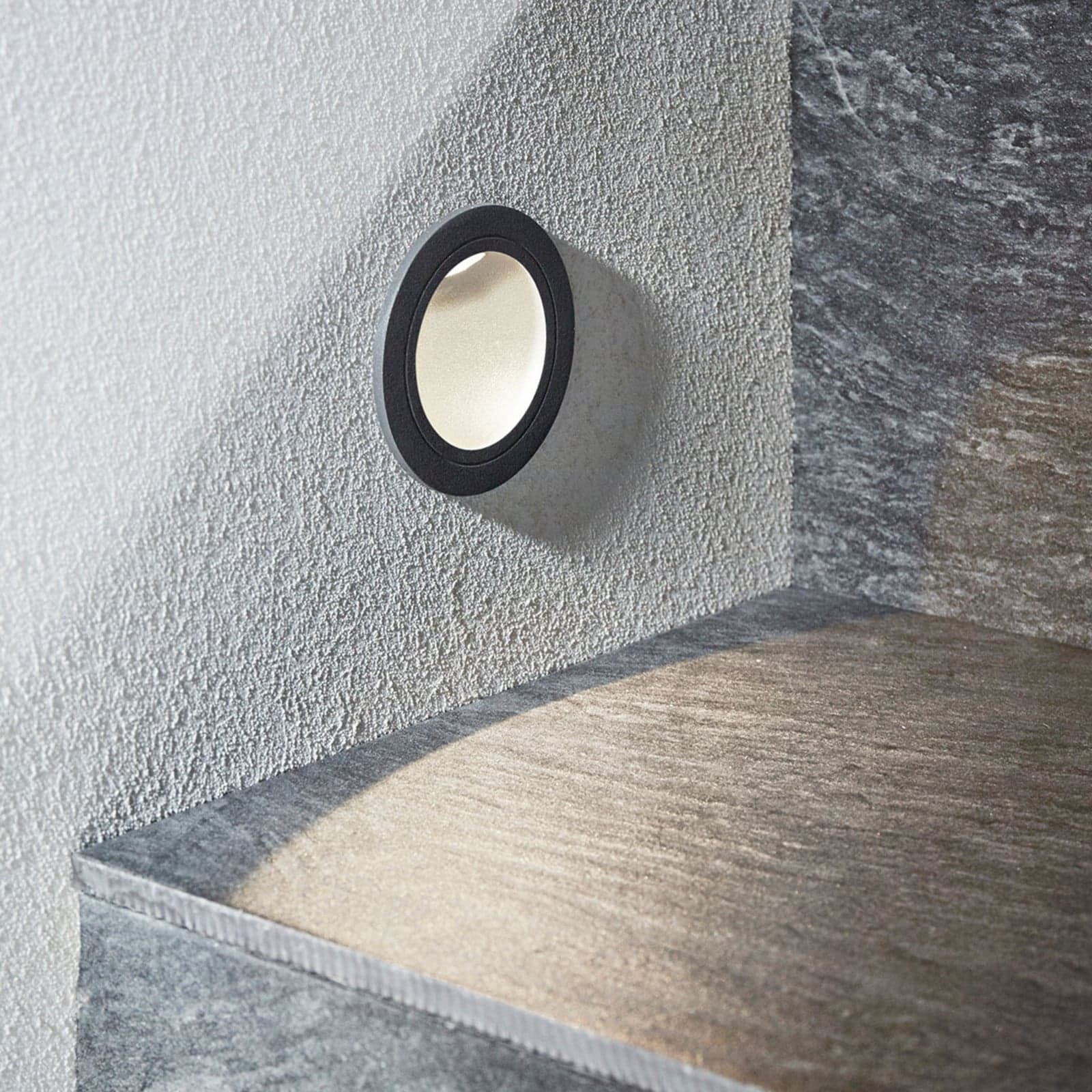 Pordis Utendørs Innbygnings Vegglampe Dark Grey - Lucande - Moderne - Metall - Med en lyskilde