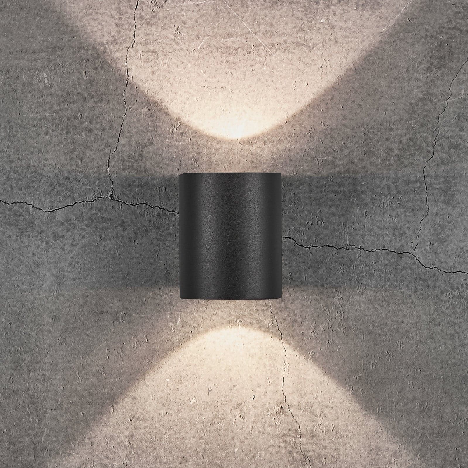 Canto 2 vegglampe, svart, 10 cm, opp/ned, IP44 – Nordlux - Moderne - Metall - Med flere lyskilder