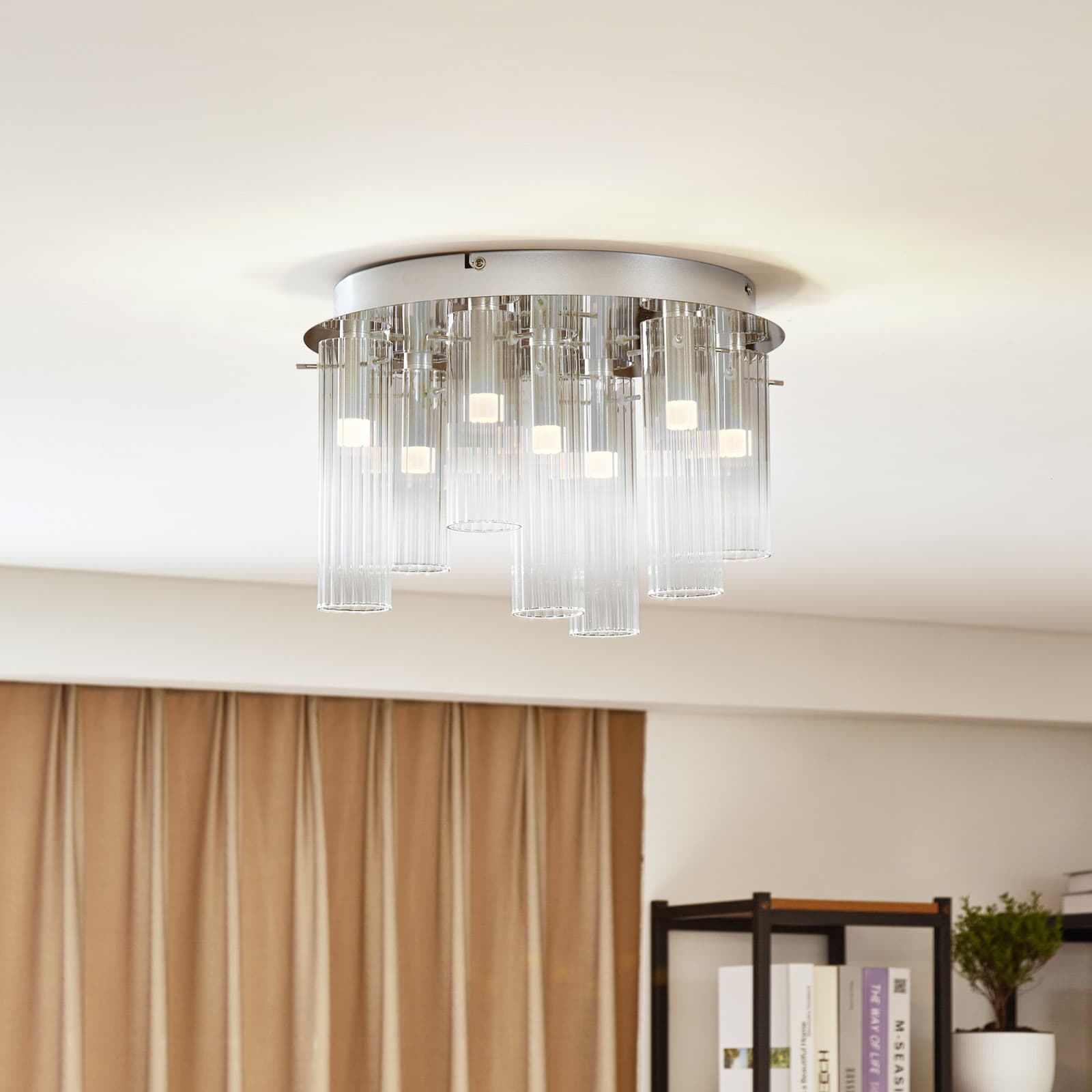 Korvitha 7 LED Taklampe Smoke/Silver - Lucande - Stue - Moderne - Glass - Med flere lyskilder