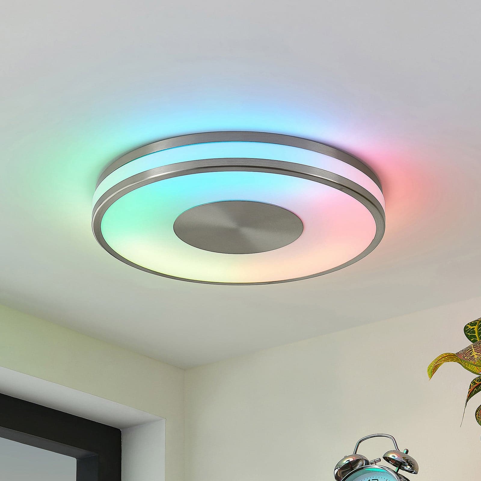 Fjella LED Taklampe RGB CCT Nickel/White - Lindby - Stue - Moderne - Metall - Rund