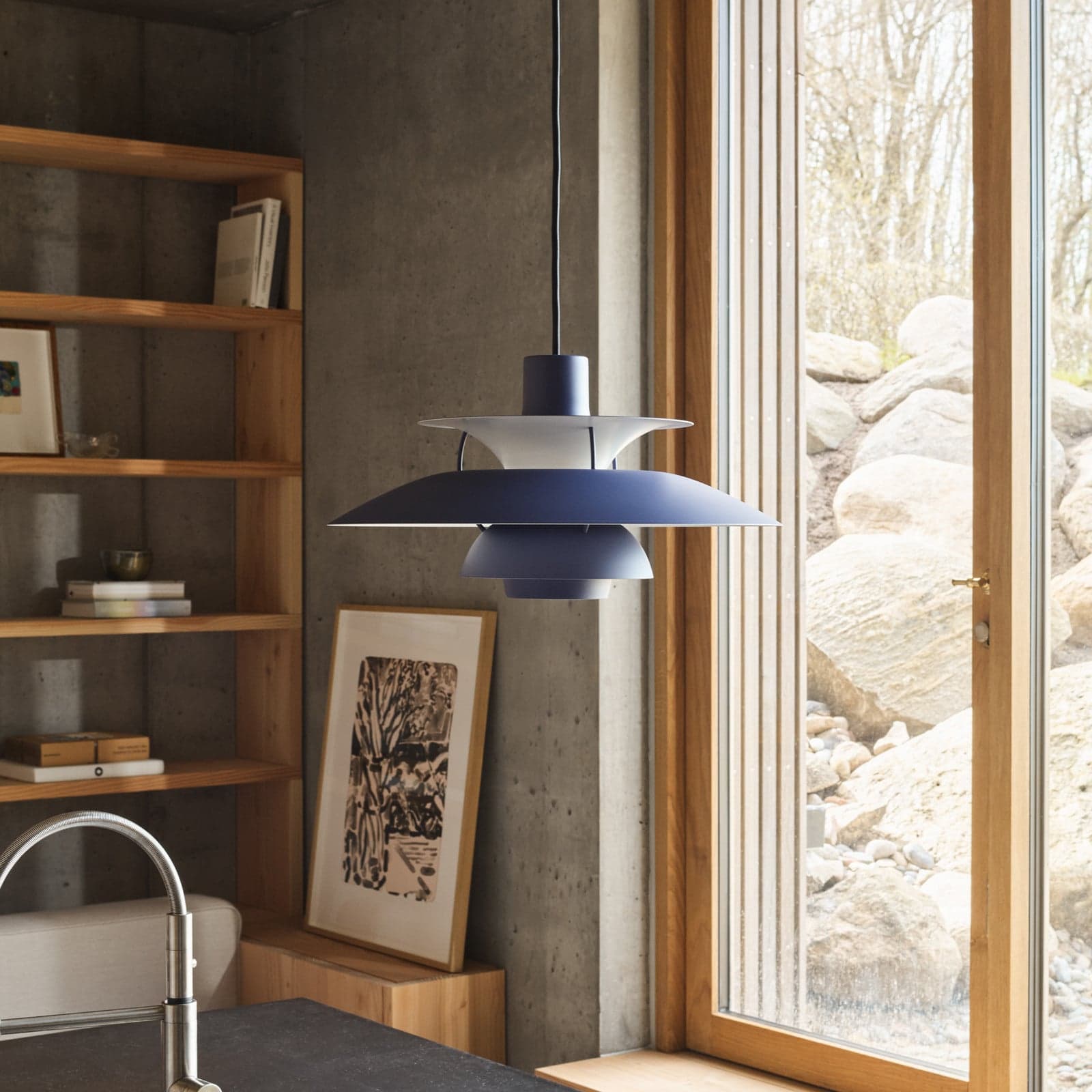 PH 5 500 pendellampe Monochrome Dusty Indigo – Louis Poulsen - Stue - Metall