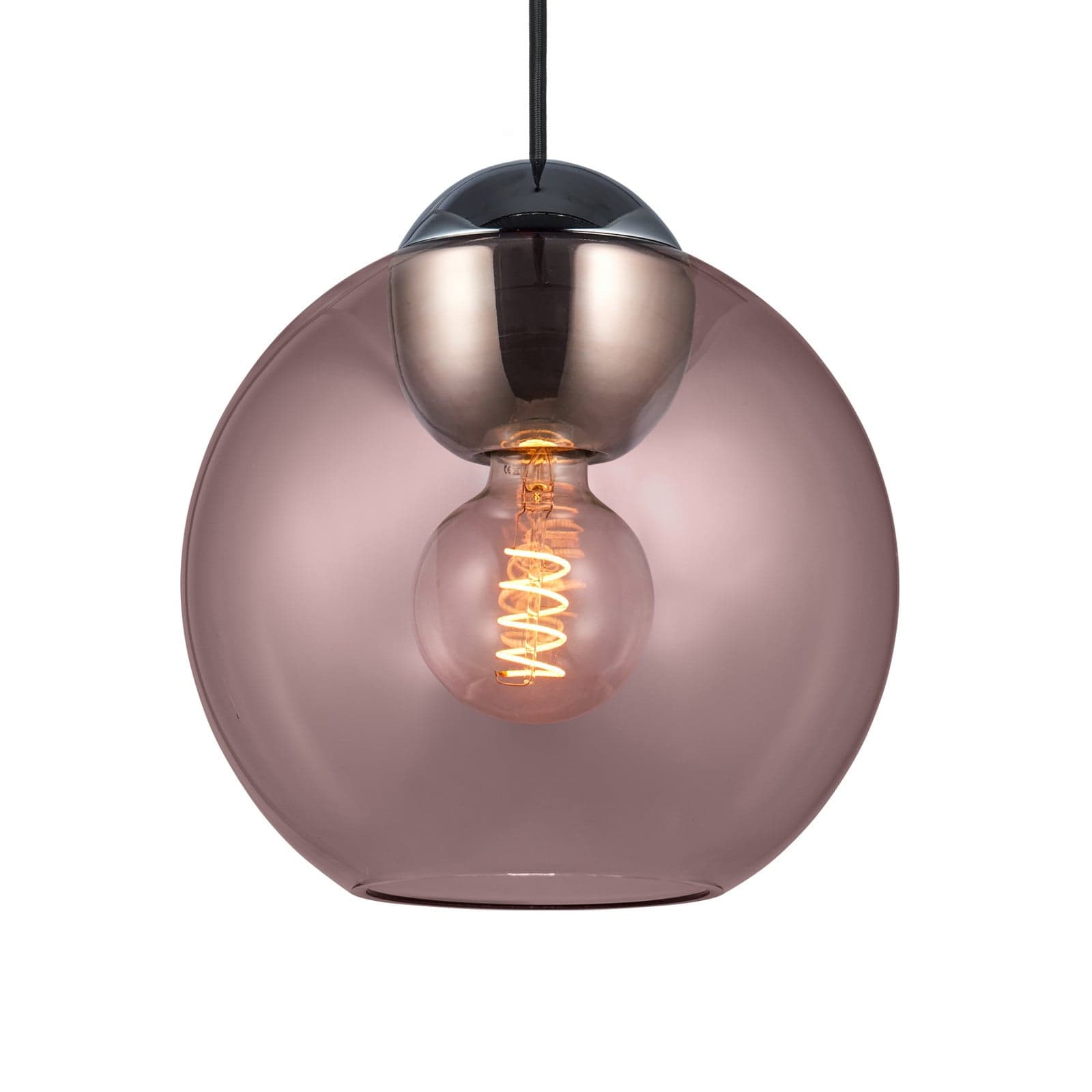 BUBBLES hengelampe, rosé, Ø 24 cm, glass, E27 – Halo Design - Stue - Med en lyskilde
