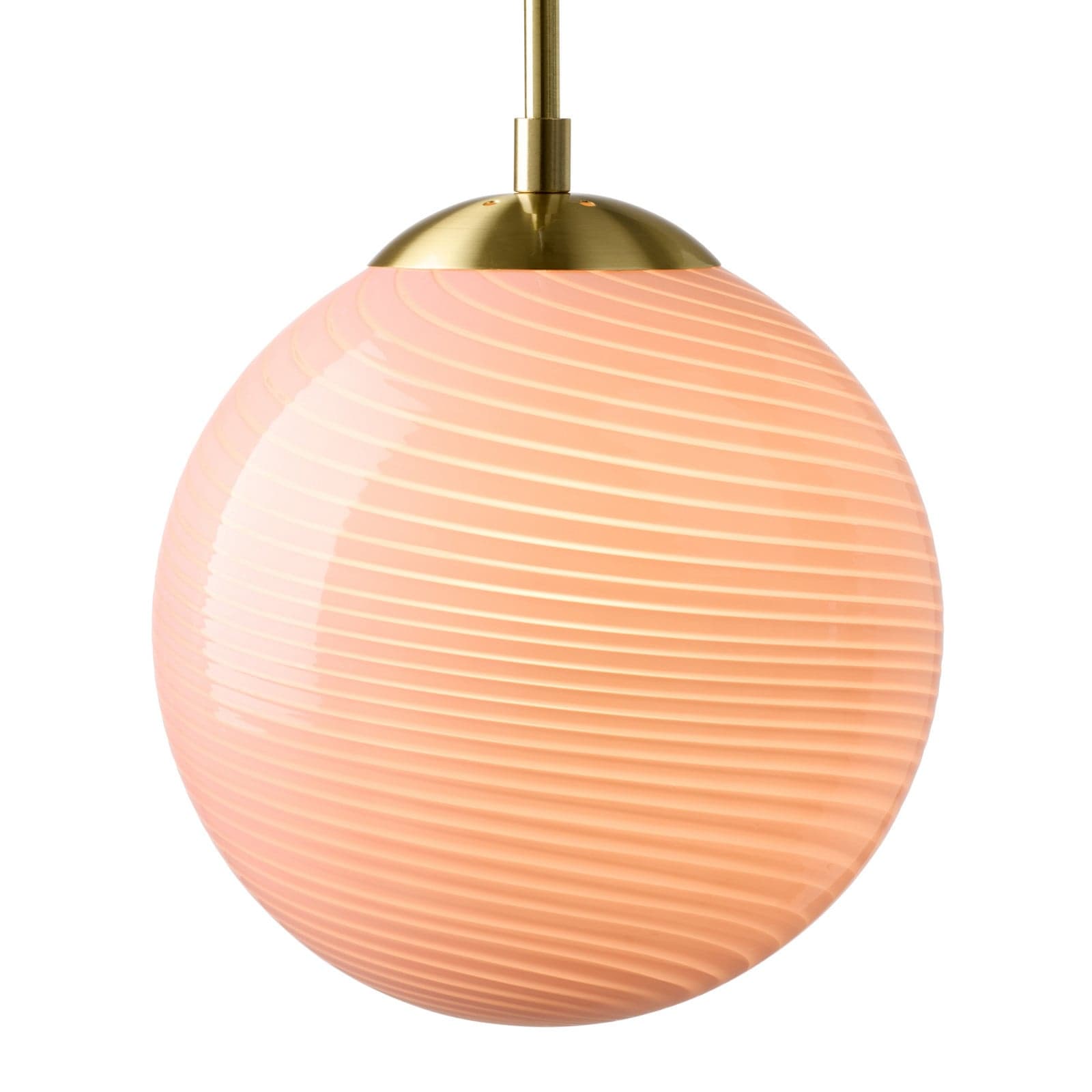 CANDY BALL hengelampe, rosa/antikkmessing Ø 30 cm – Halo Design - Stue - Glass - Med en lyskilde