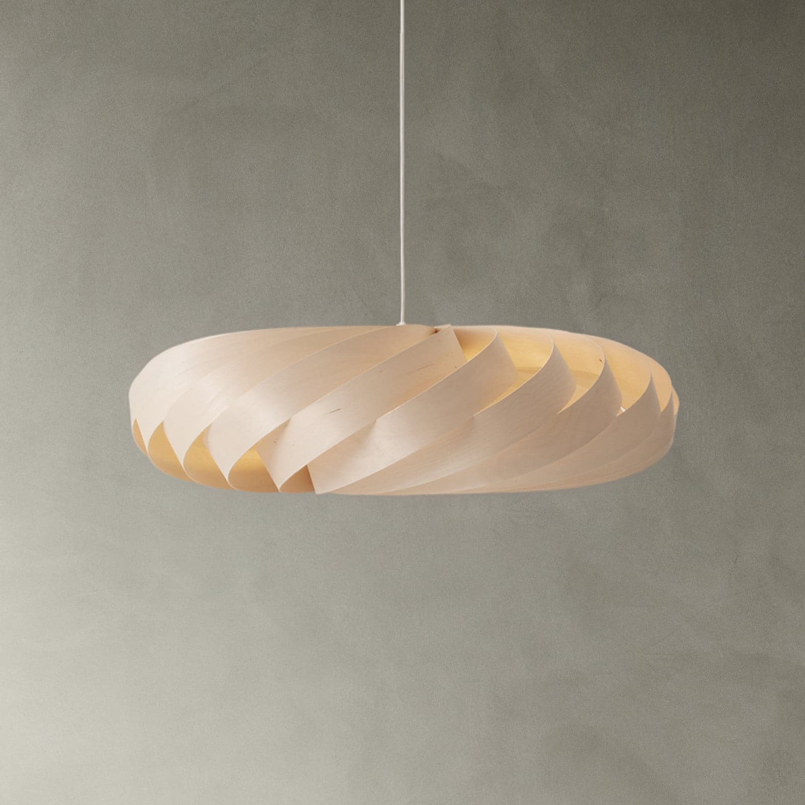 Pendellampe TR5, Ø 100 cm, naturlig bjørketre – Tom Rossau - Stue - Design - Med en lyskilde