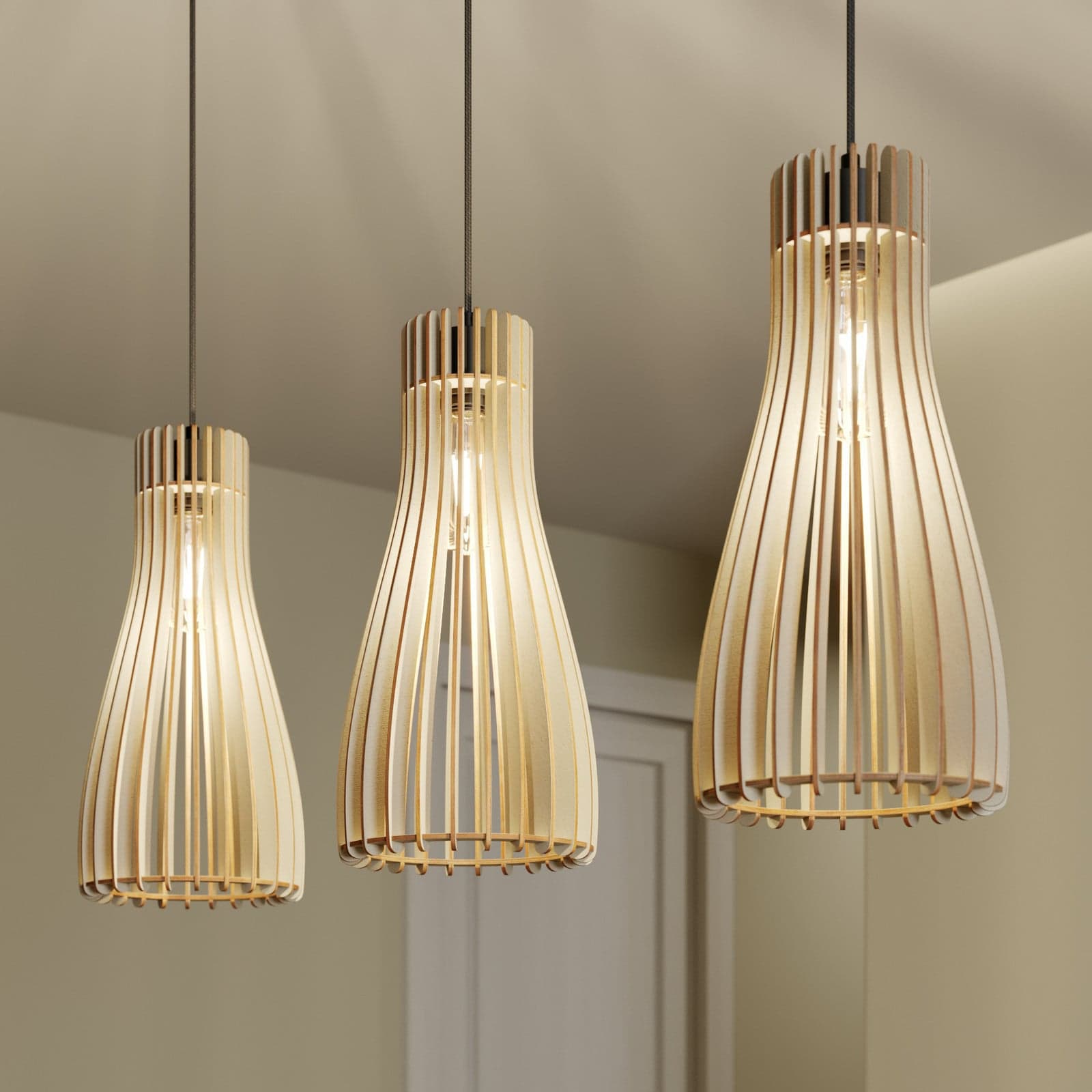 Furn 3 Pendel Black/Wood - Envostar MCJ - Entré - Skandinavisk - Tre - Med flere lyskilder