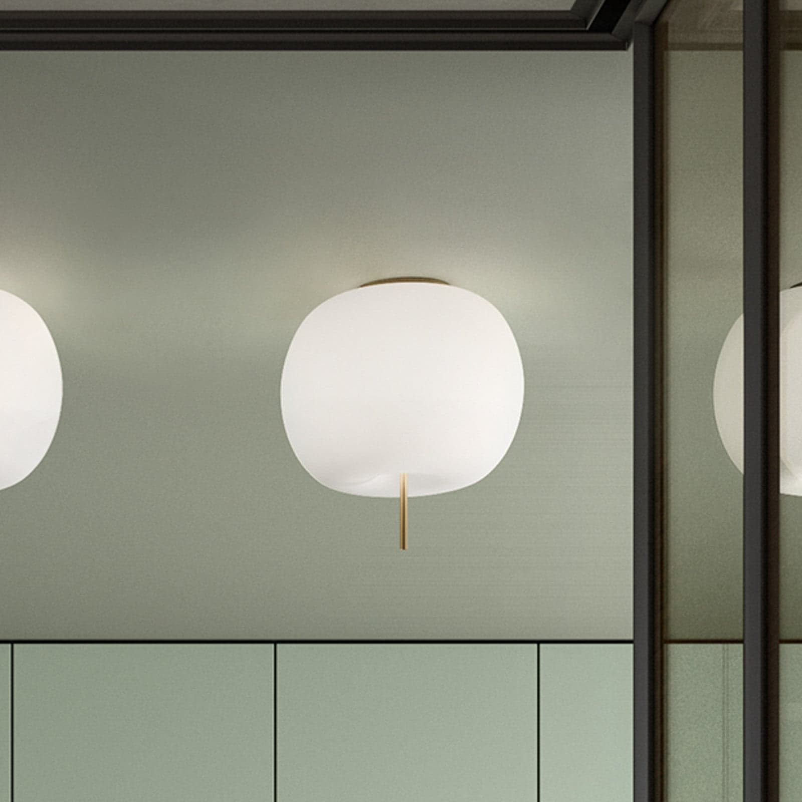Kushi 16 Taklampe Brass - KDLN - Stue - Design - Glass - Kule