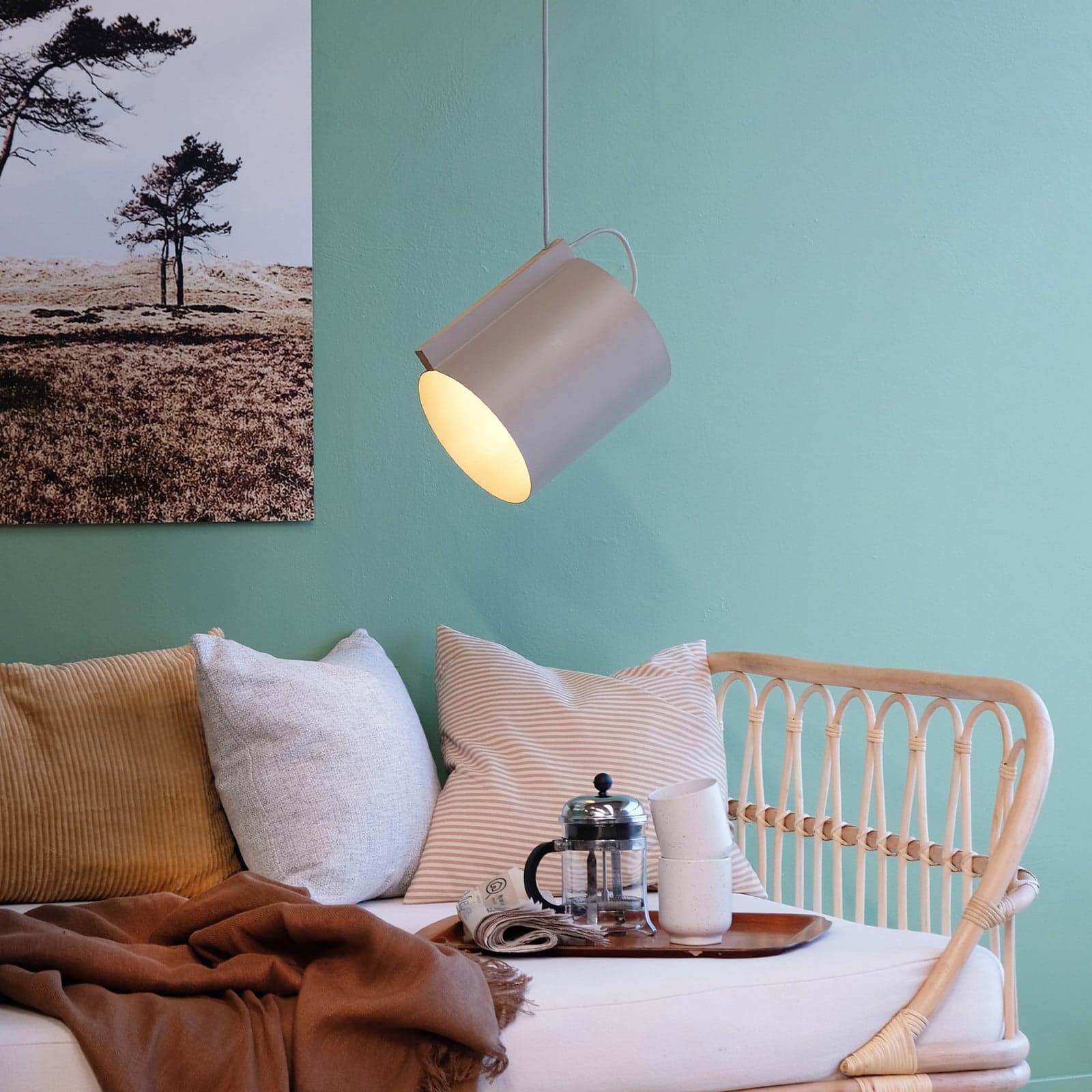 Wum Pendel Large Matt Grey - Dyberg Larsen - Stue - Design - Metall - Med skjerm