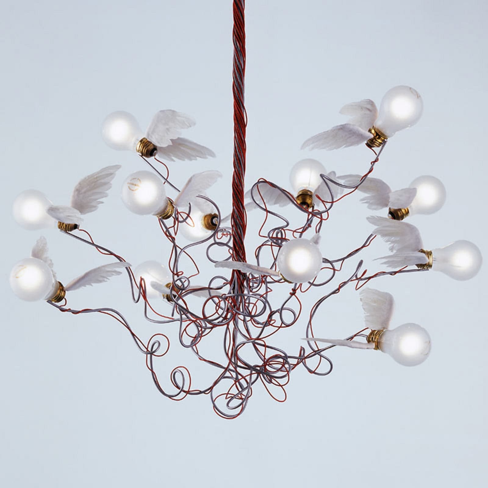 Birdie LED Pendel Rød - Ingo Maurer - Stue - Design - Metall - Med flere lyskilder