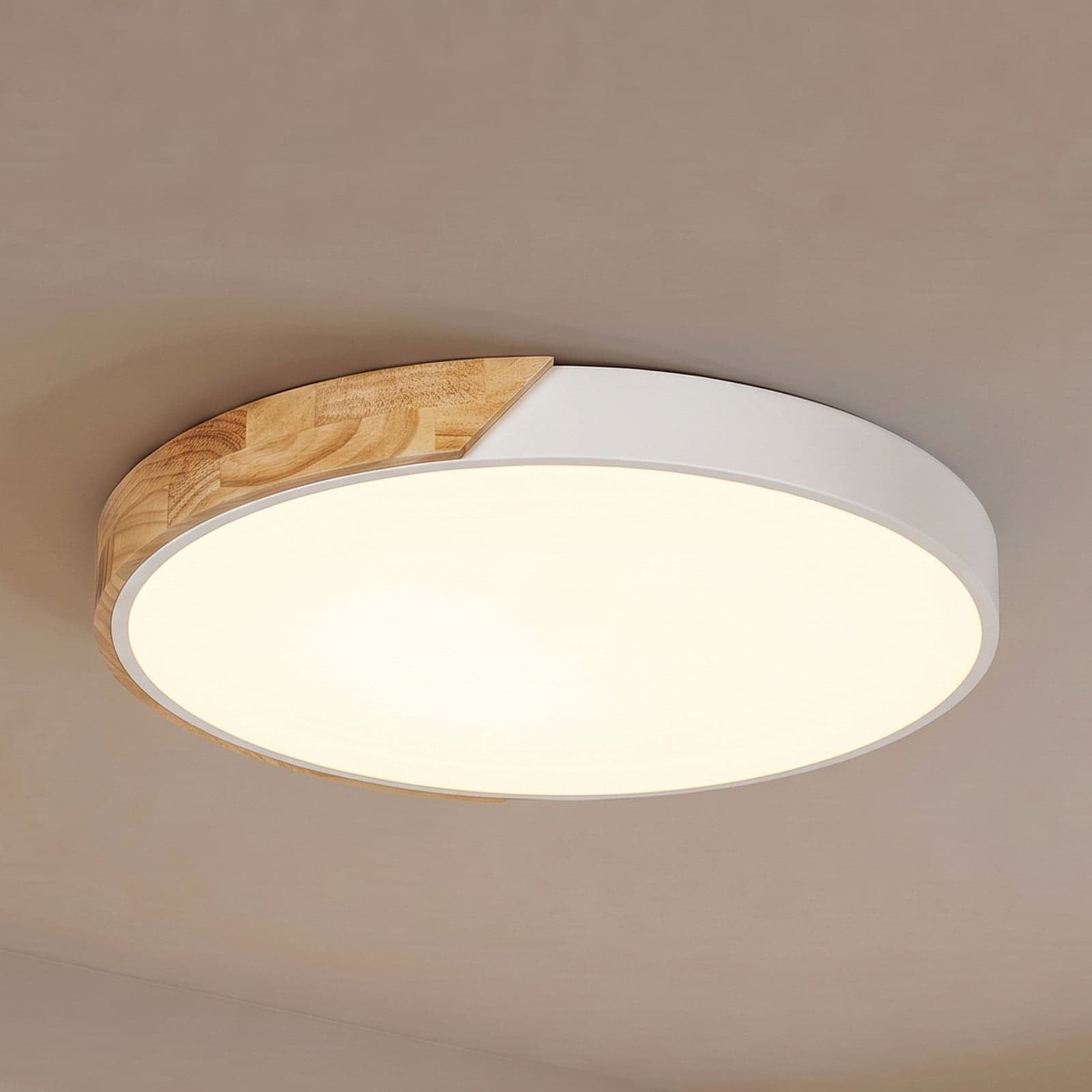 Lynorri LED-taklampe, Ø 51 cm, treimitasjon, hvit – PRIOS - Stue - Moderne - Plast - Rund