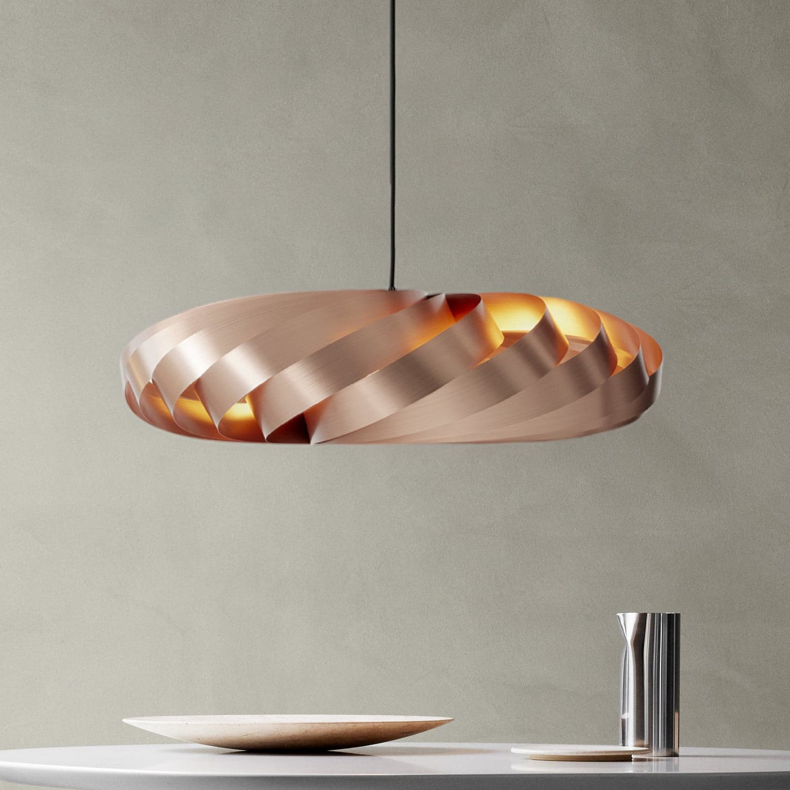 Pendellampe TR5, Ø 80 cm, kobber og aluminium – Tom Rossau - Stue - Design - Med en lyskilde