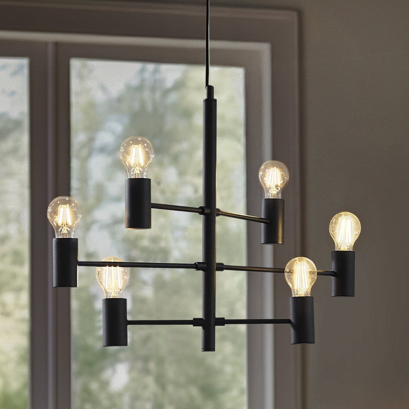 Aidas 6 Pendel Svart - Lucande - Spisestue - Moderne - Metall - Med flere lyskilder