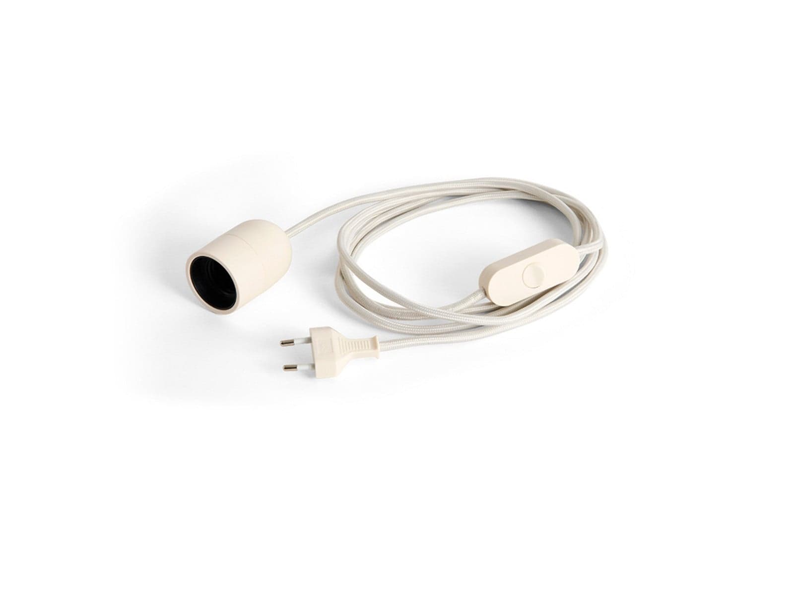 COMMON E27-fatning, hvit, med ledning, 2,4 m – HAY - Stue - Plast - Med en lyskilde