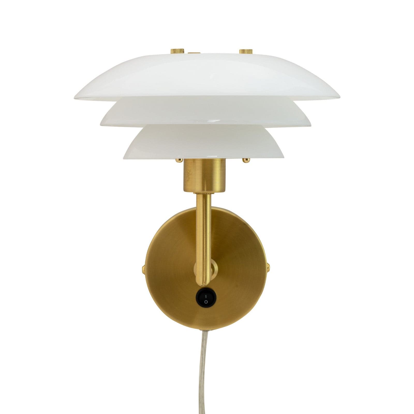 DL20 Vegglampe Opal/Brass - Dyberg Larsen - Stue - Design - Glass - Med skjerm