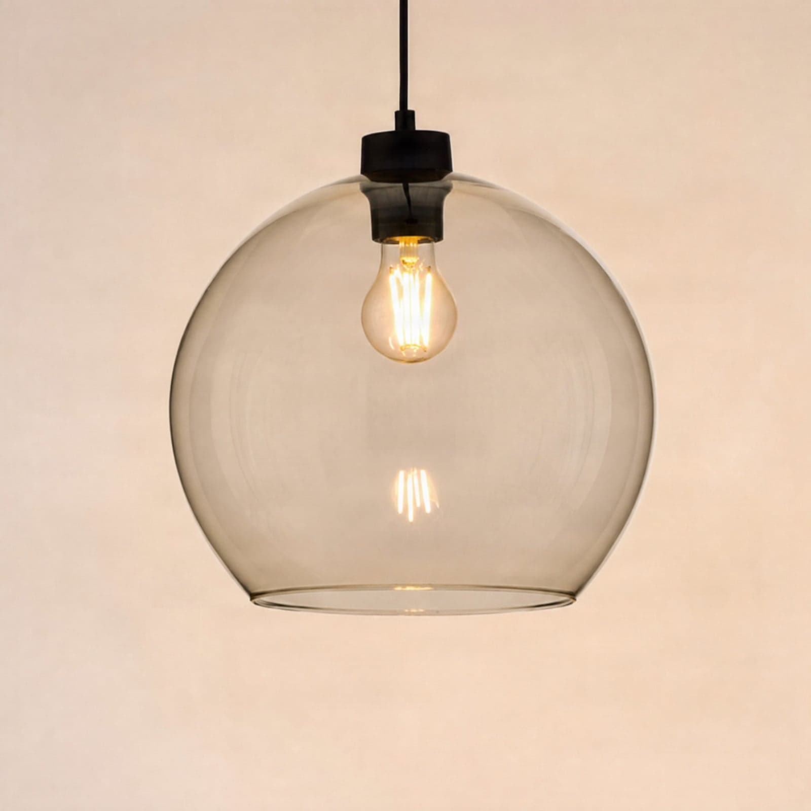 Cubus pendellampe, Ø 30 cm, ravfarget glass, E27 TK Lighting - Stue - Moderne - Kule