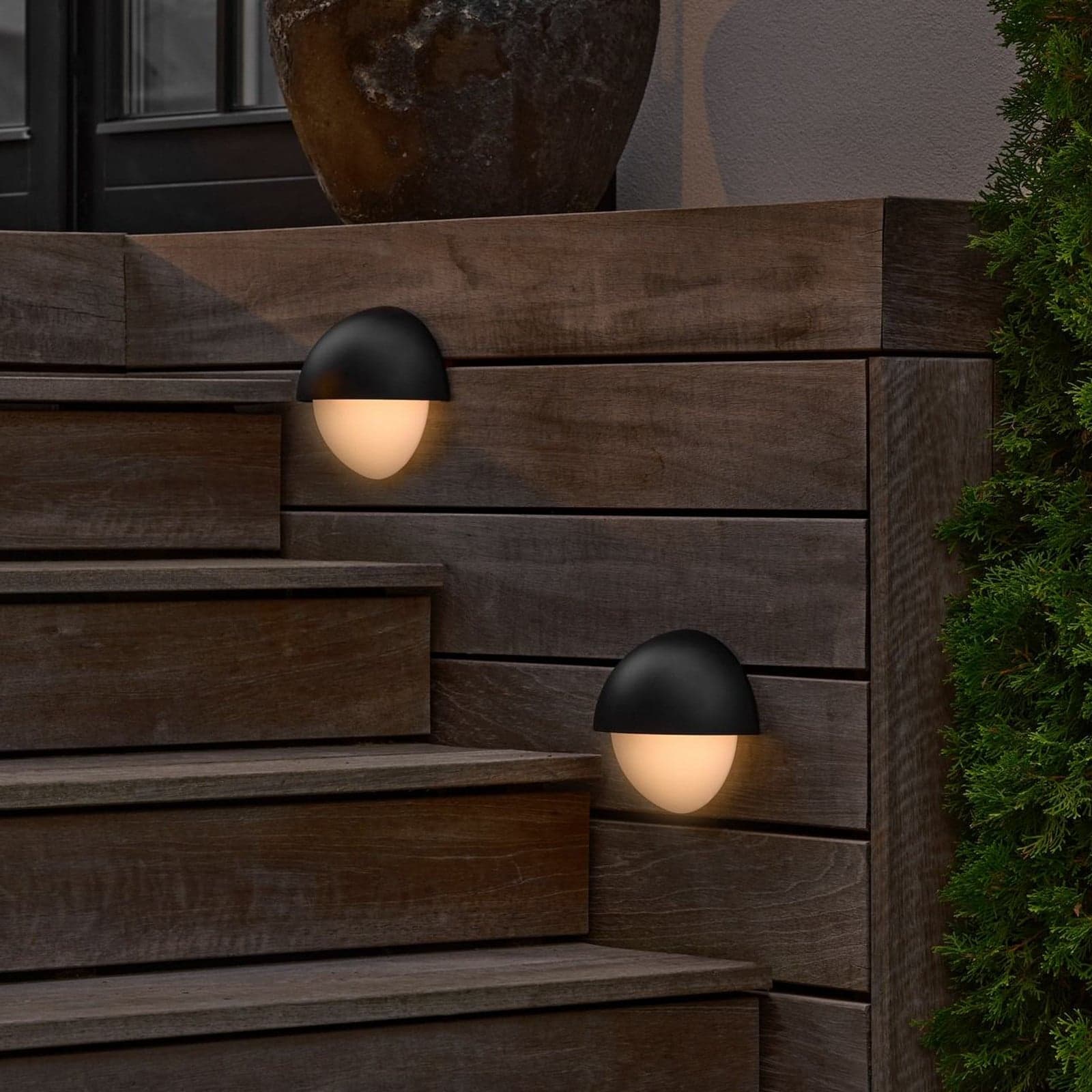 Scorpius utendørs vegglampe, rund, IP44, svart – Nordlux Scorpius Round - Plast - Med en lyskilde