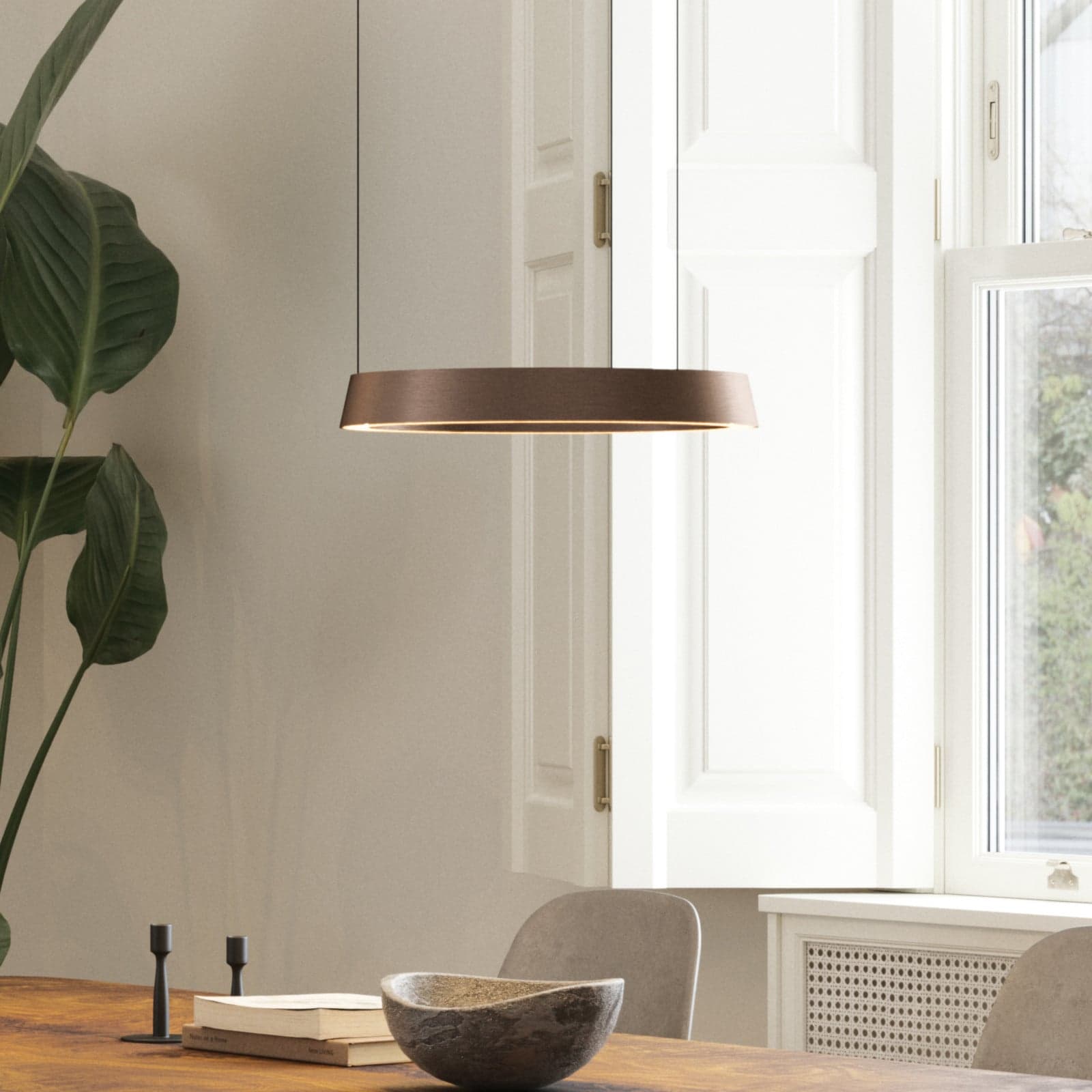 Edge Round LED-hengelampe, rosagull, Ø40cm, CCT - Light-Point - Kjøkken - Design - Aluminium - Rund
