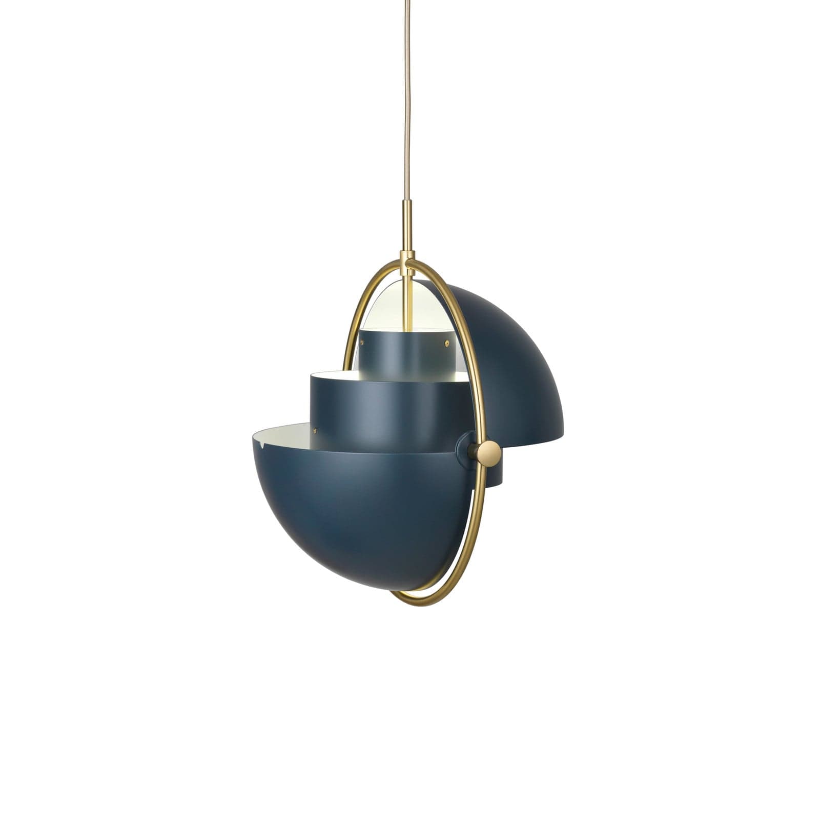 Multi-Lite Pendel Ø36 Messing/Midnight Blue - GUBI - Stue - Design - Metall - Med skjerm