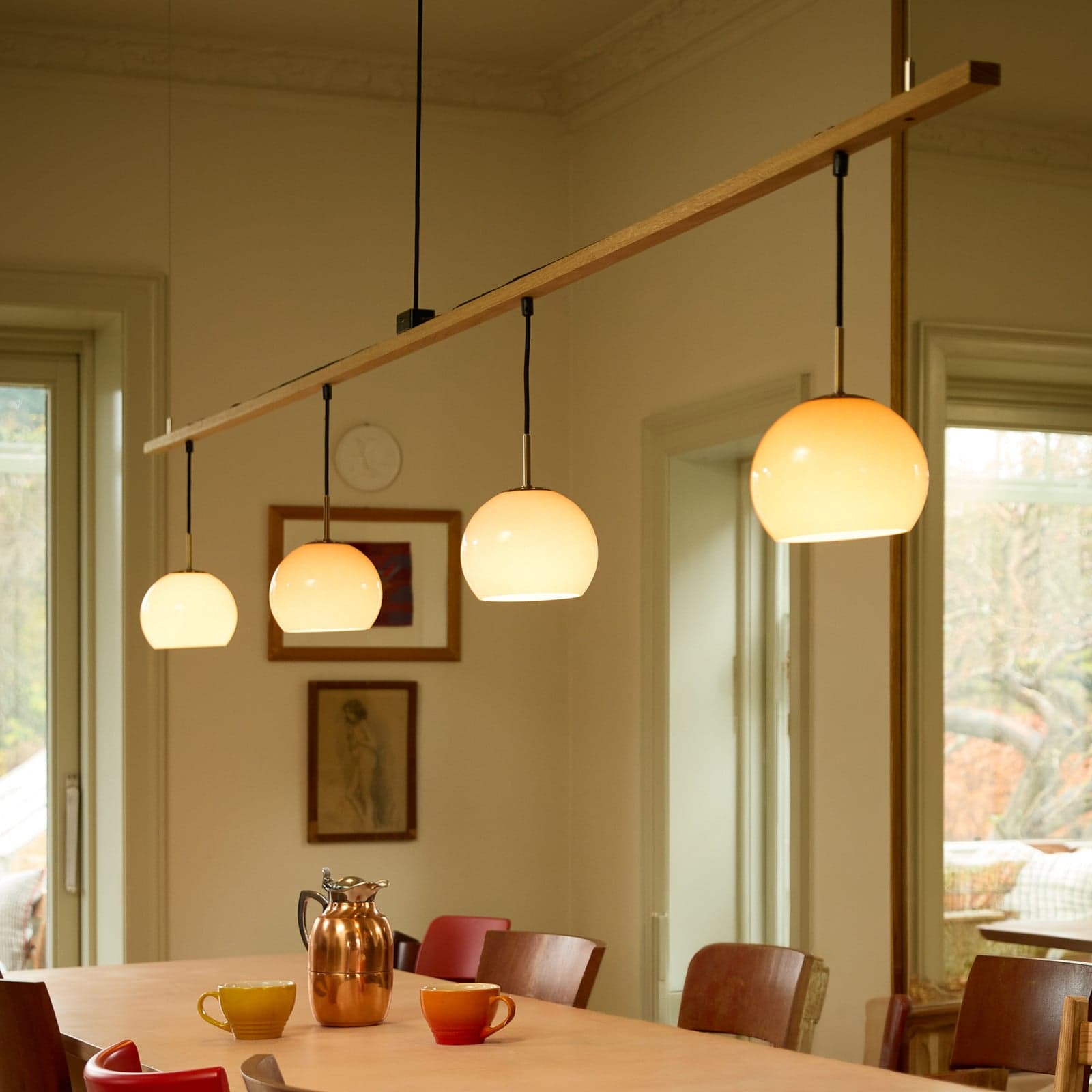 Ball Glass Pendel Ø18 Sand Grå - Frandsen - Stue - Design - Med skjerm