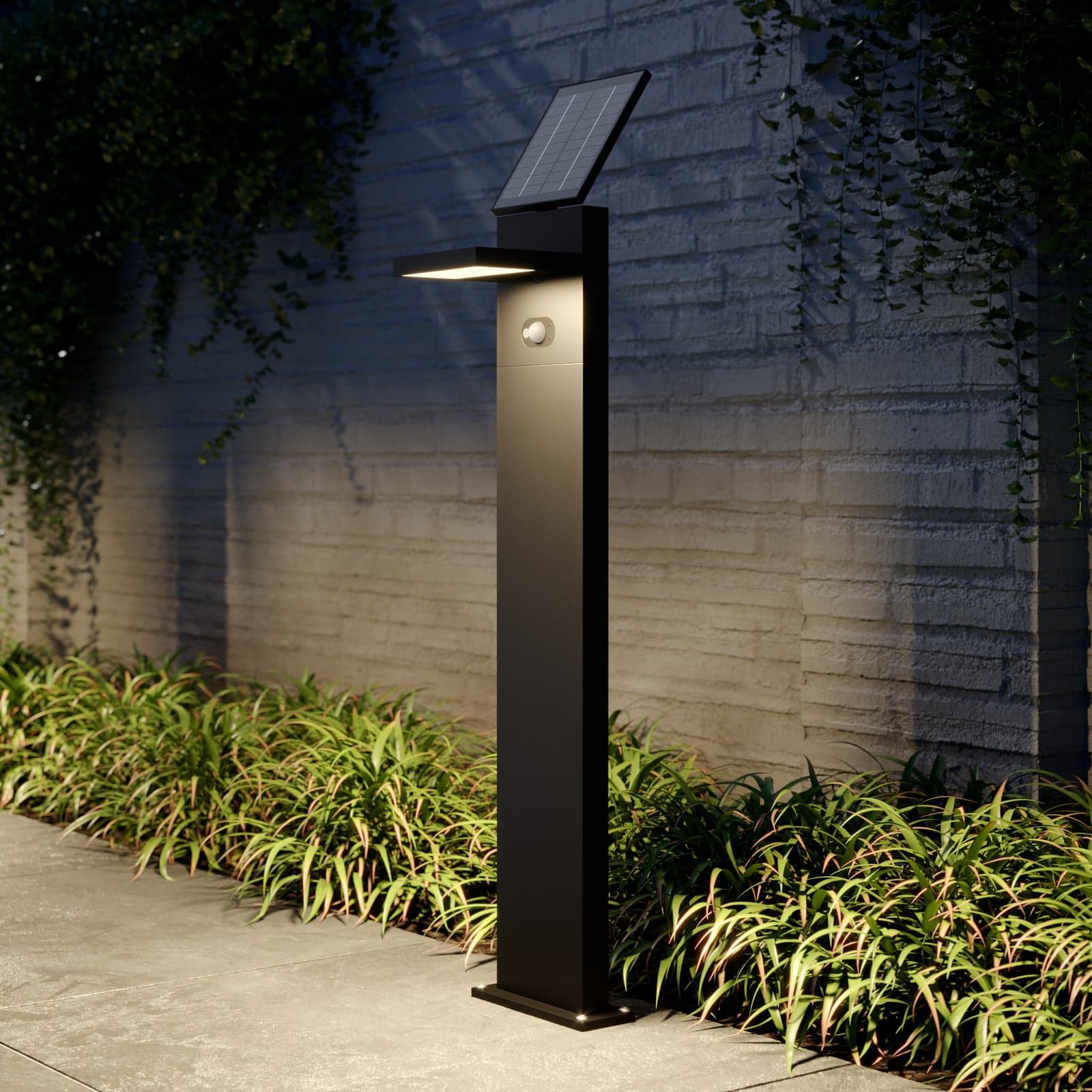 Silvan LED Solcelle Hage Lampe H100 w/Sensor Graphite - Lucande - Terrasse - Moderne - Aluminium - Kantet