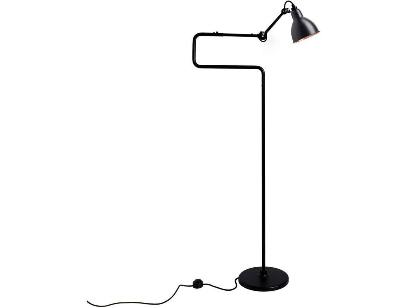 Lampe Gras 411 gulvlampe, svart/svart/kobber – DCW - Stue - Metall