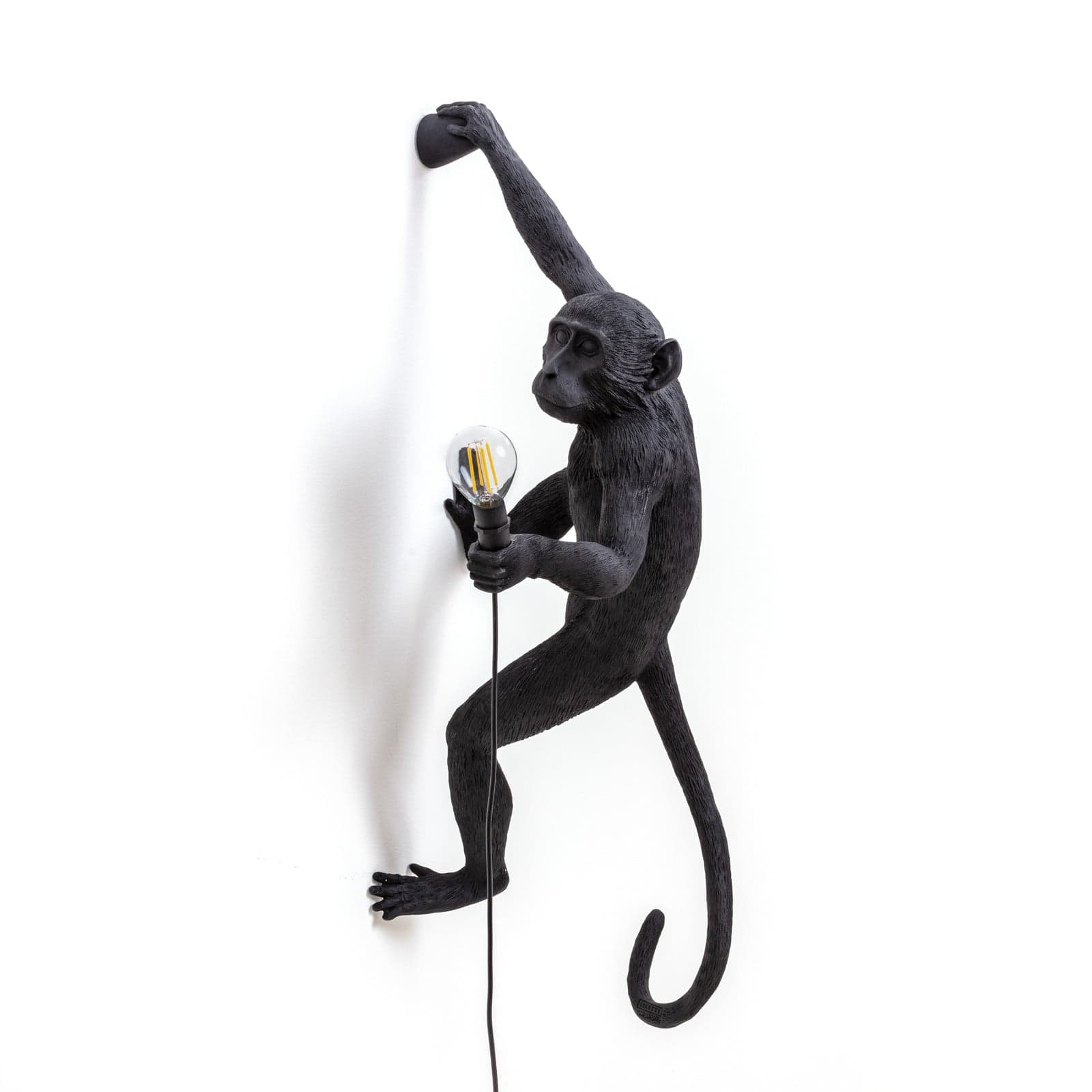 Monkey Hanging Utendørs Vegglampe Right Svart - Seletti Monkey Lamp - Design - Plast