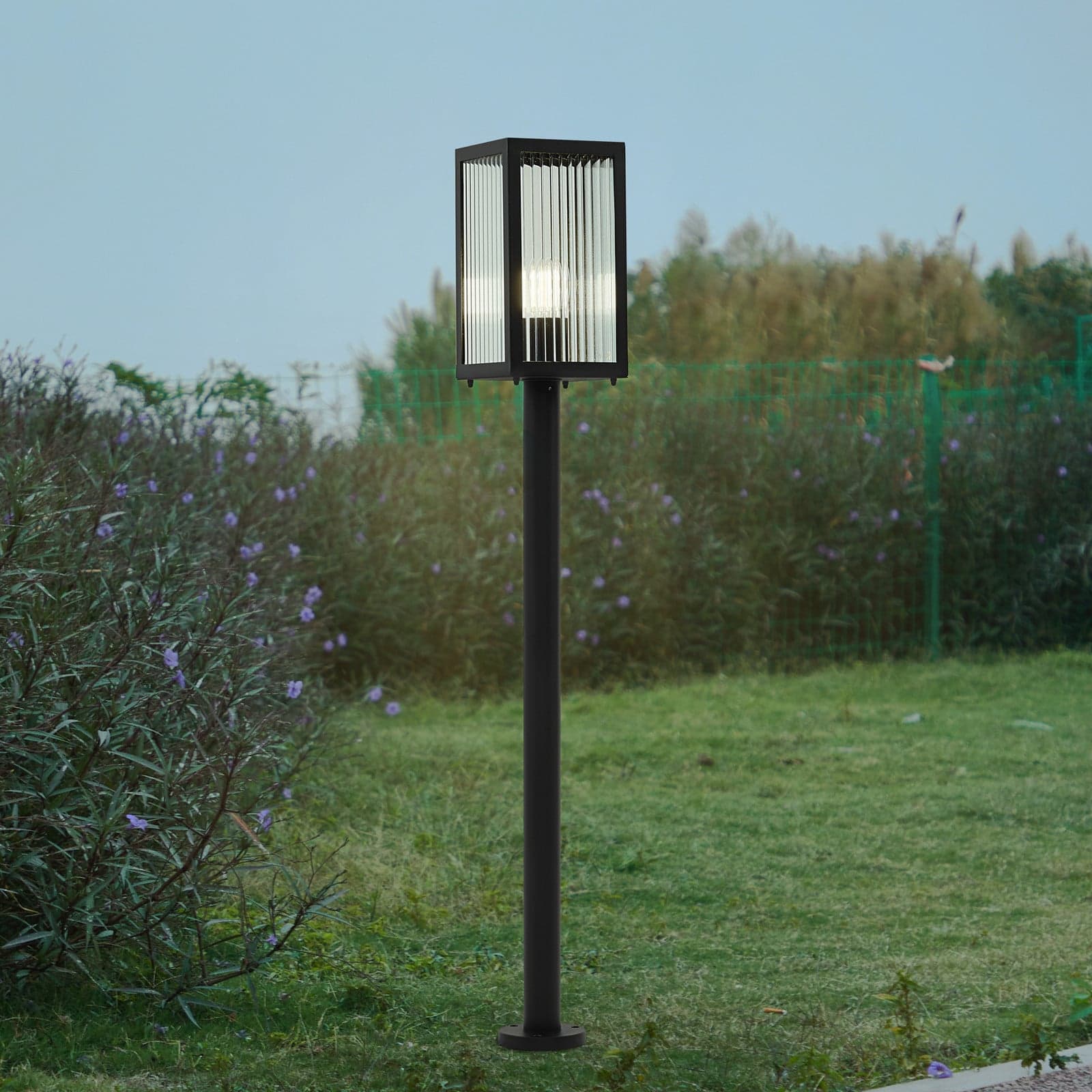 Bolgar veilampe 15 cm svart glass metall - Lindby - Terrasse - Moderne - Med en lyskilde