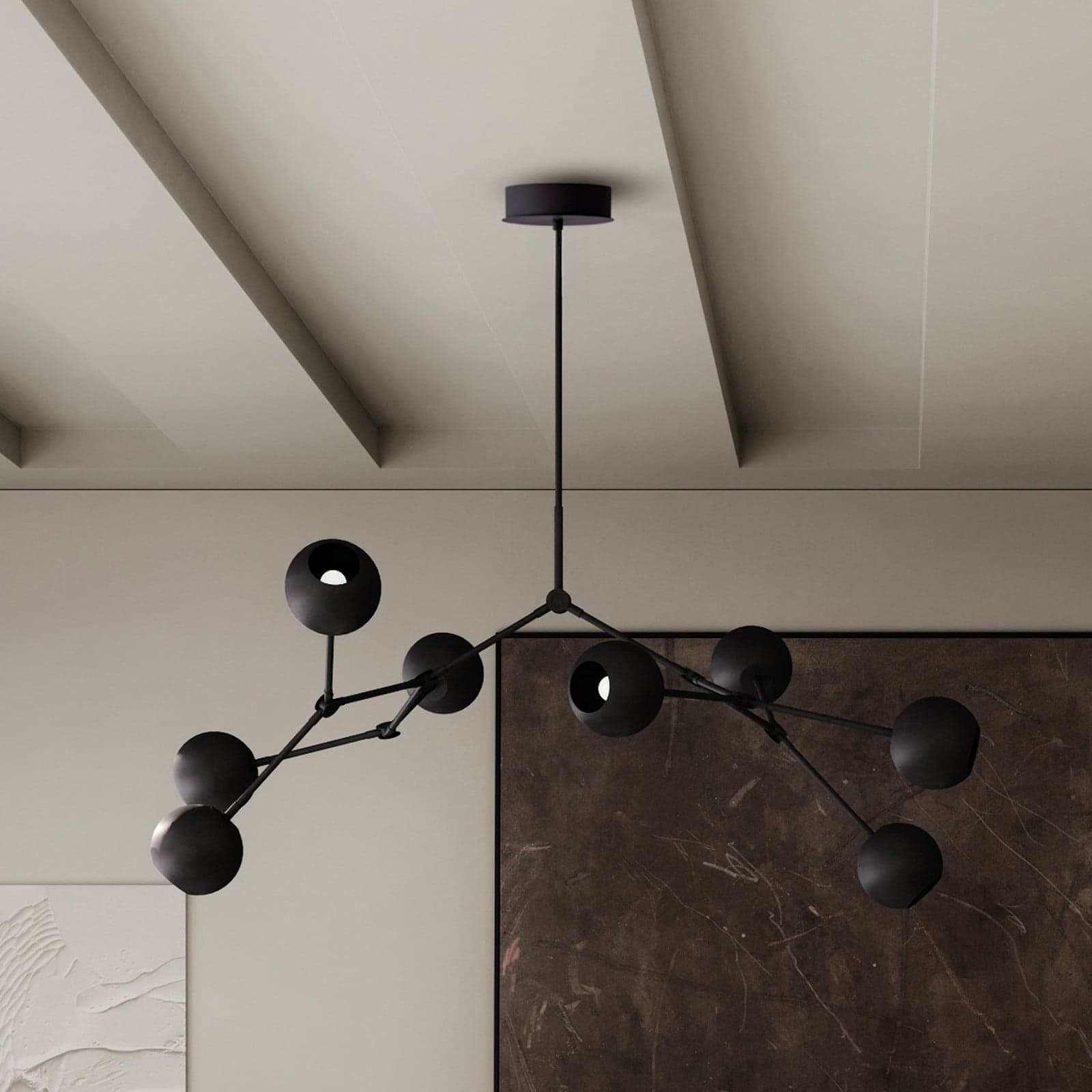 Drop Globe lysekrone, svart, 150 cm, E14 – 101 Copenhagen - Stue - Moderne - Aluminium - Med flere lyskilder