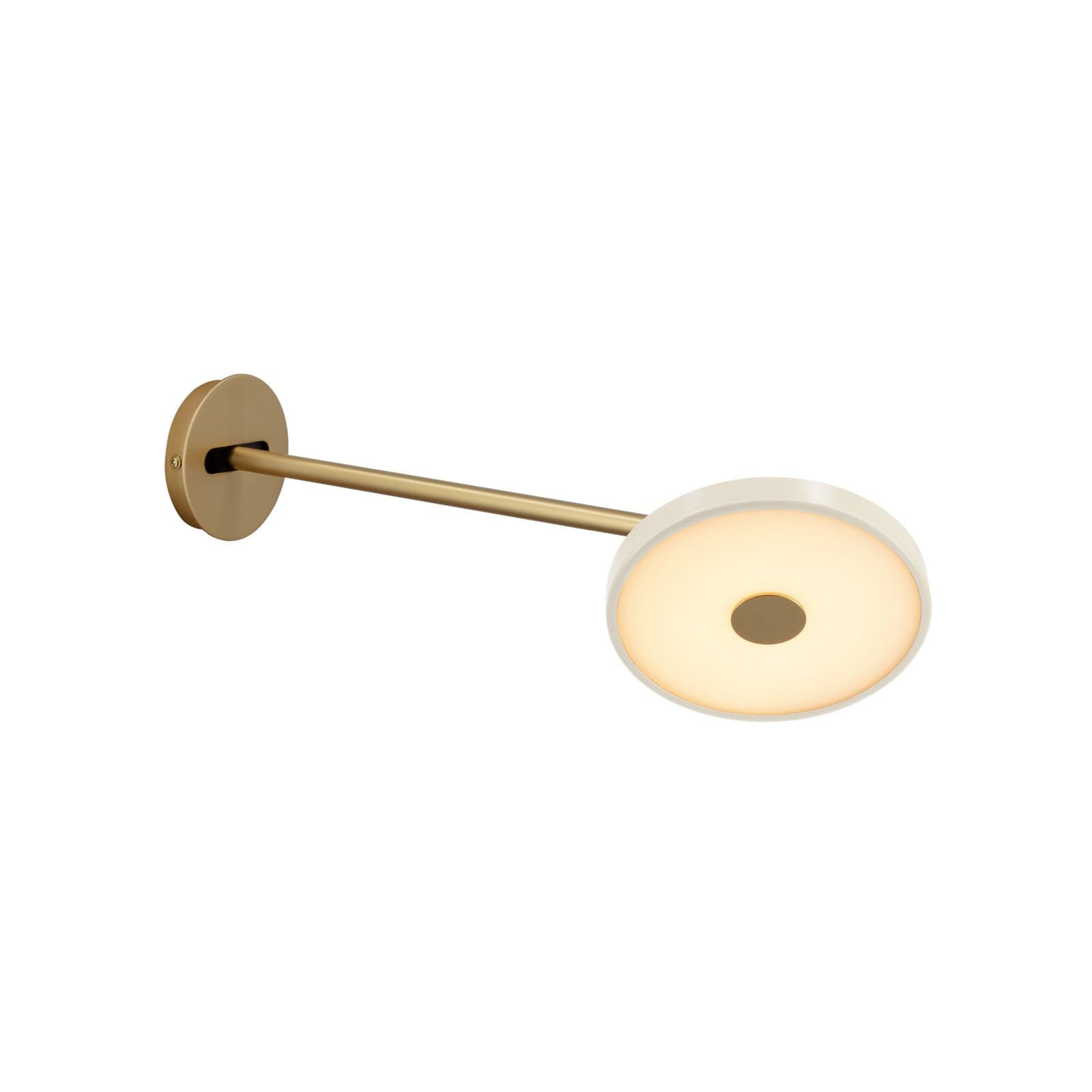 Asteria Long LED-vegglampe, hvit/messing, stikkontakt – UMAGE - Stue - Design - Metall - Med en lyskilde