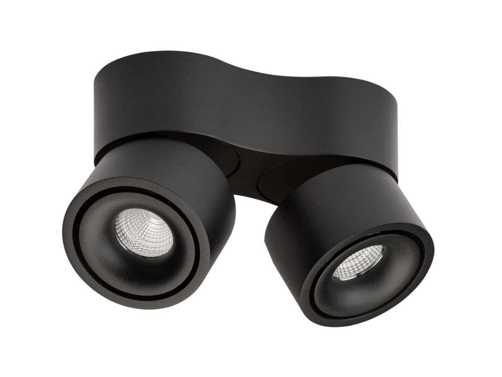 Easy Mini Double W275 LED-spot, svart, med kabelhull – Antidark - Stue - Aluminium