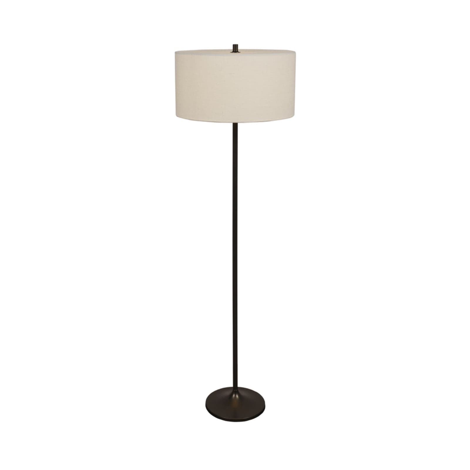 Soft gulvlampe, hvit/bronse, høyde 149,5 cm, lin – Belid - Soverom - Skandinavisk - Stoff / Tekstil - Med skjerm