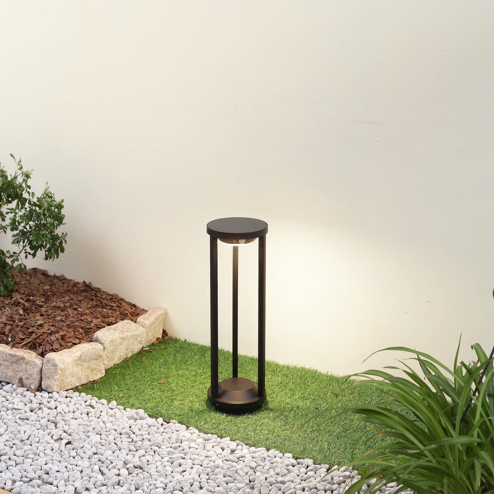 Nilea Round Solcelle Lampe W/Sensor Svart - Lucande - Terrasse - Moderne - Aluminium - Rund