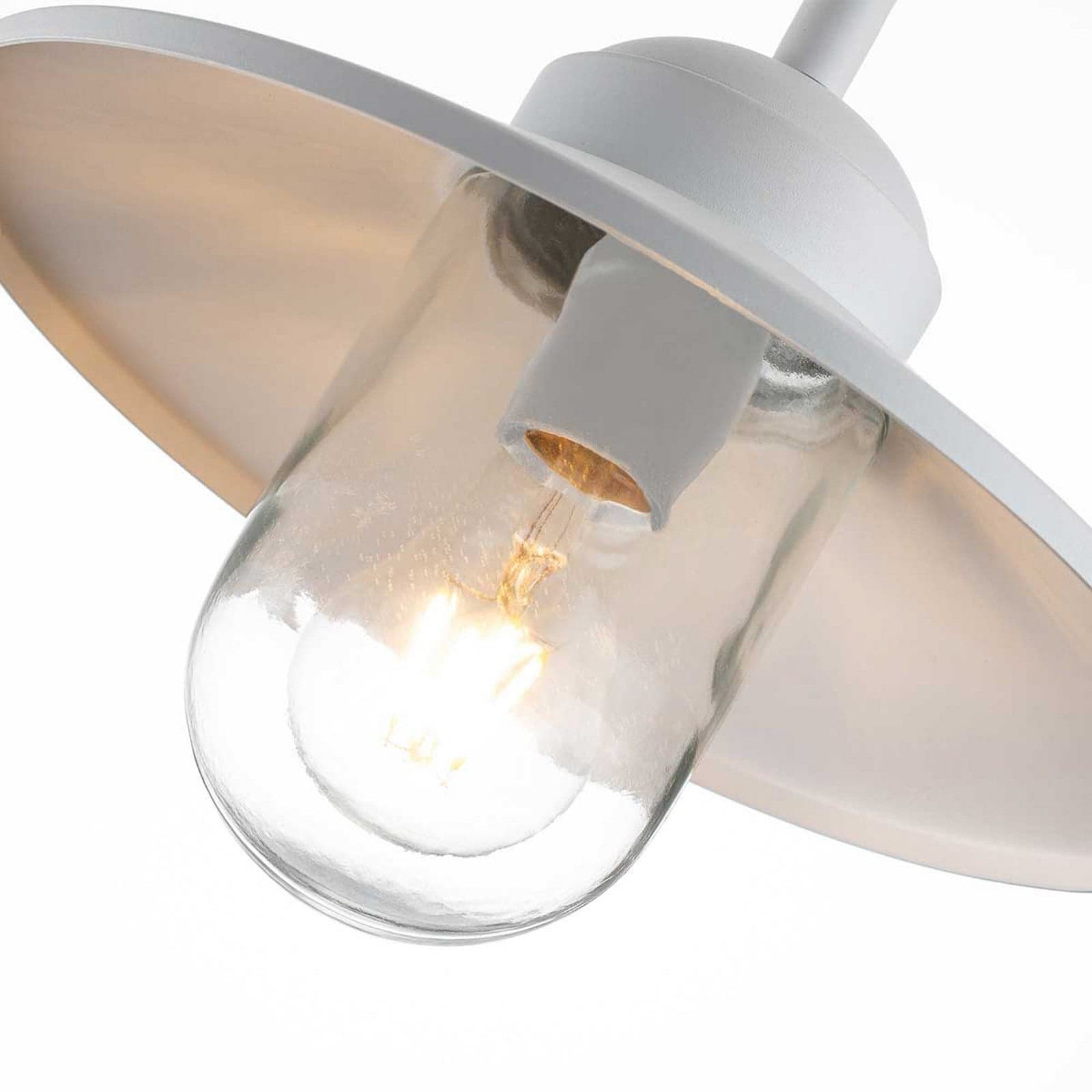Klampenborg utendørs vegglampe, hvit, stål, IP44 – Elstead - Terrasse - Rustikk - Rustfritt stål - Lykt